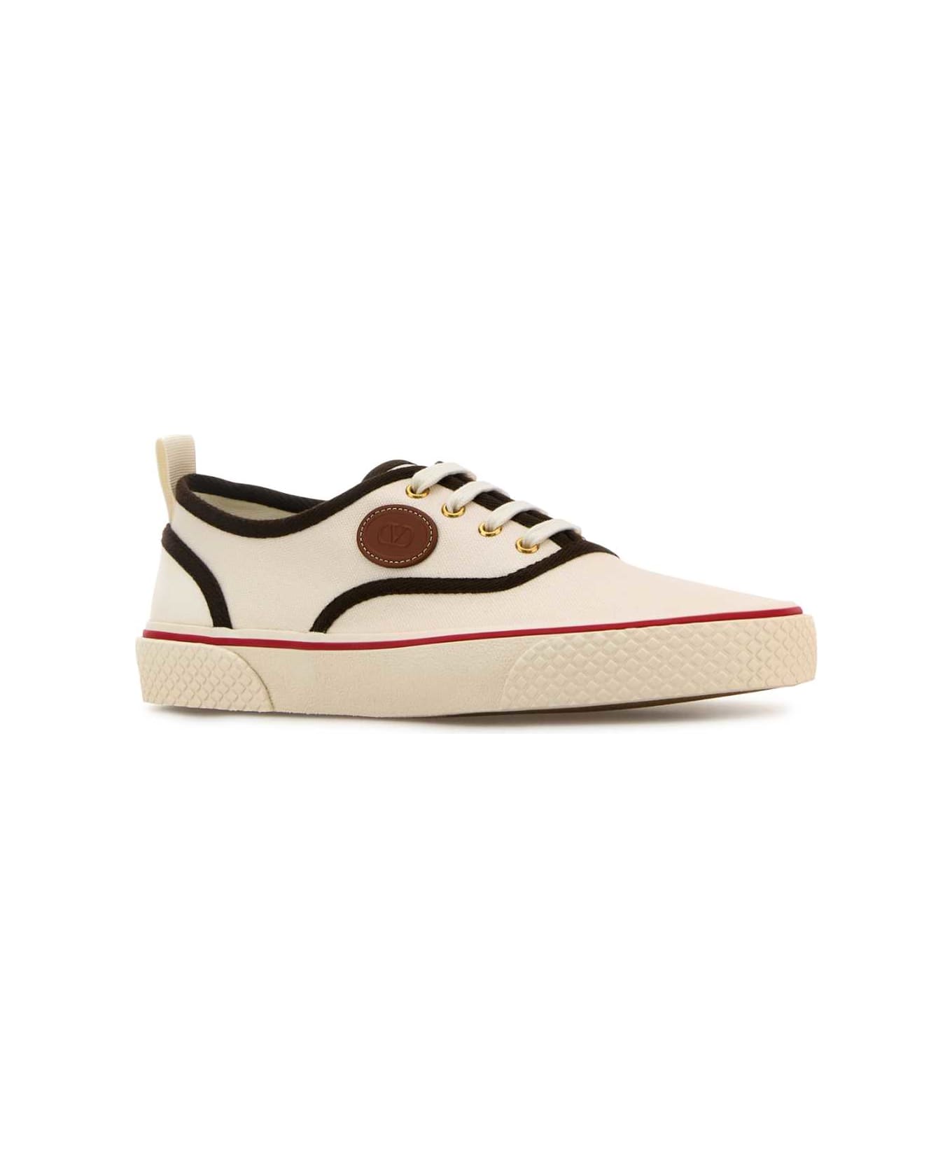 Valentino Garavani White Canvas Nojoke Sneakers - IVORYIVORYTMOROCUOIOVACCHICR
