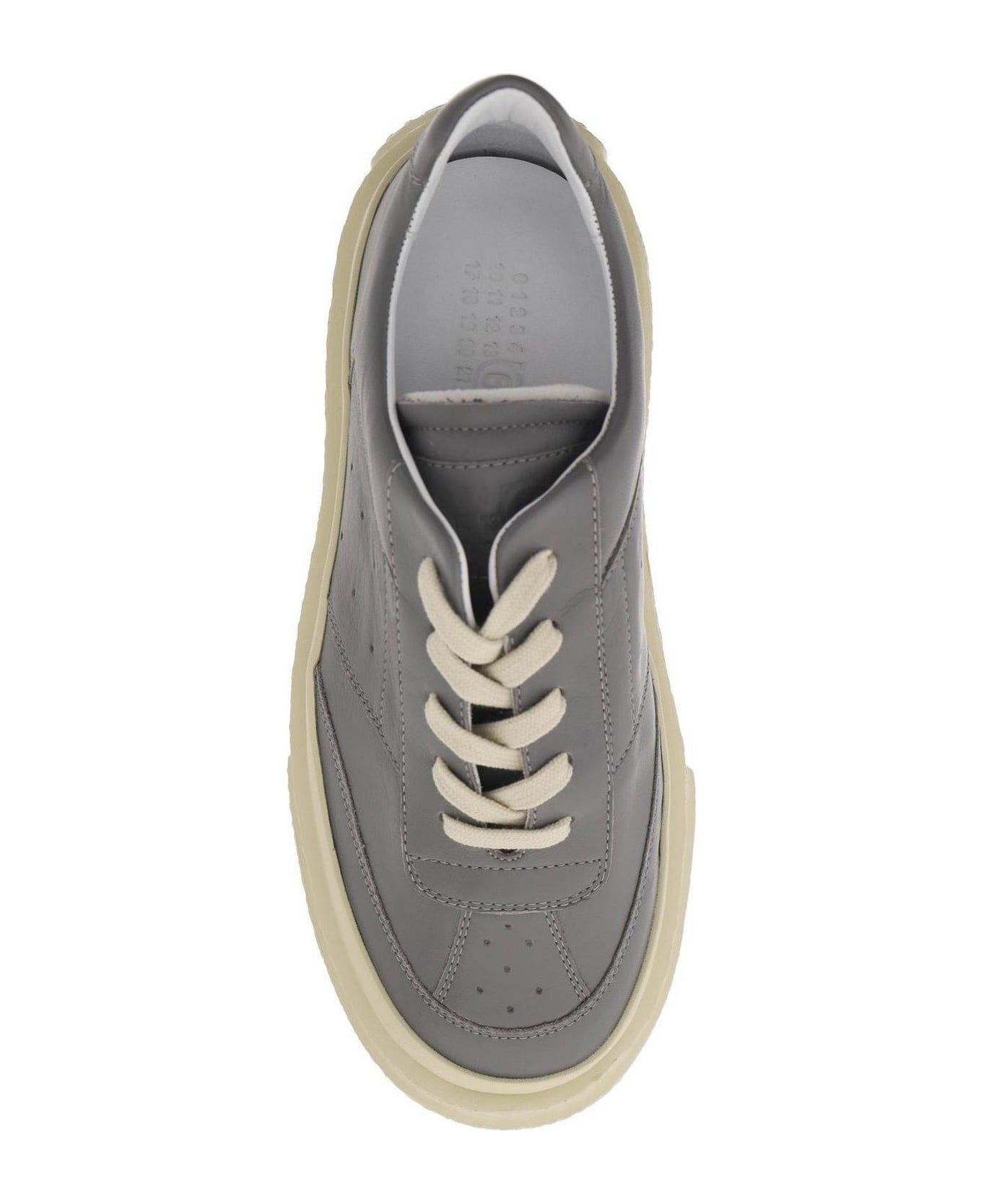 MM6 Maison Margiela Round Toe Platform Sneakers - CHARCOAL GRAY (Grey) ウェッジシューズ