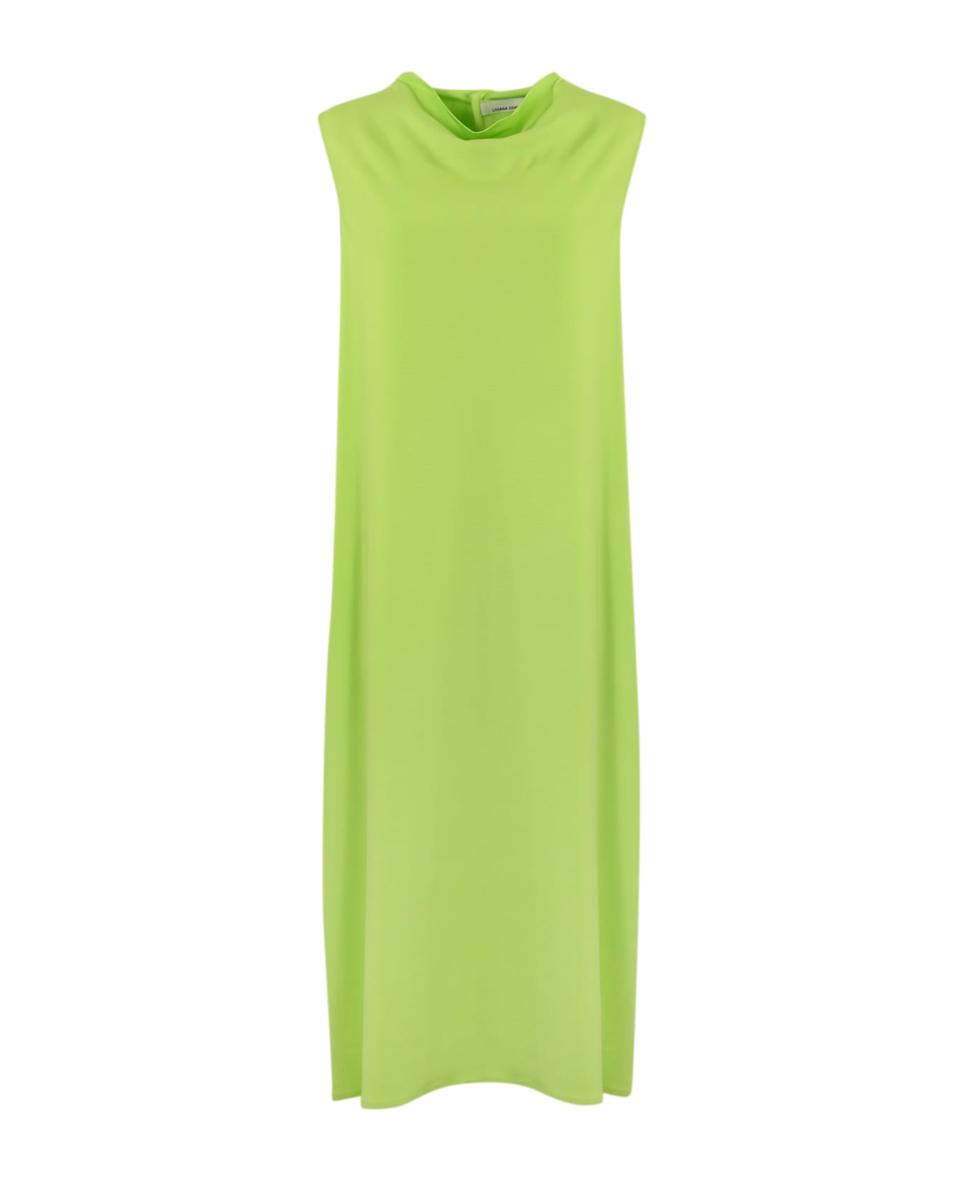 Liviana Conti Dress With Crater Neck - Cyber lime