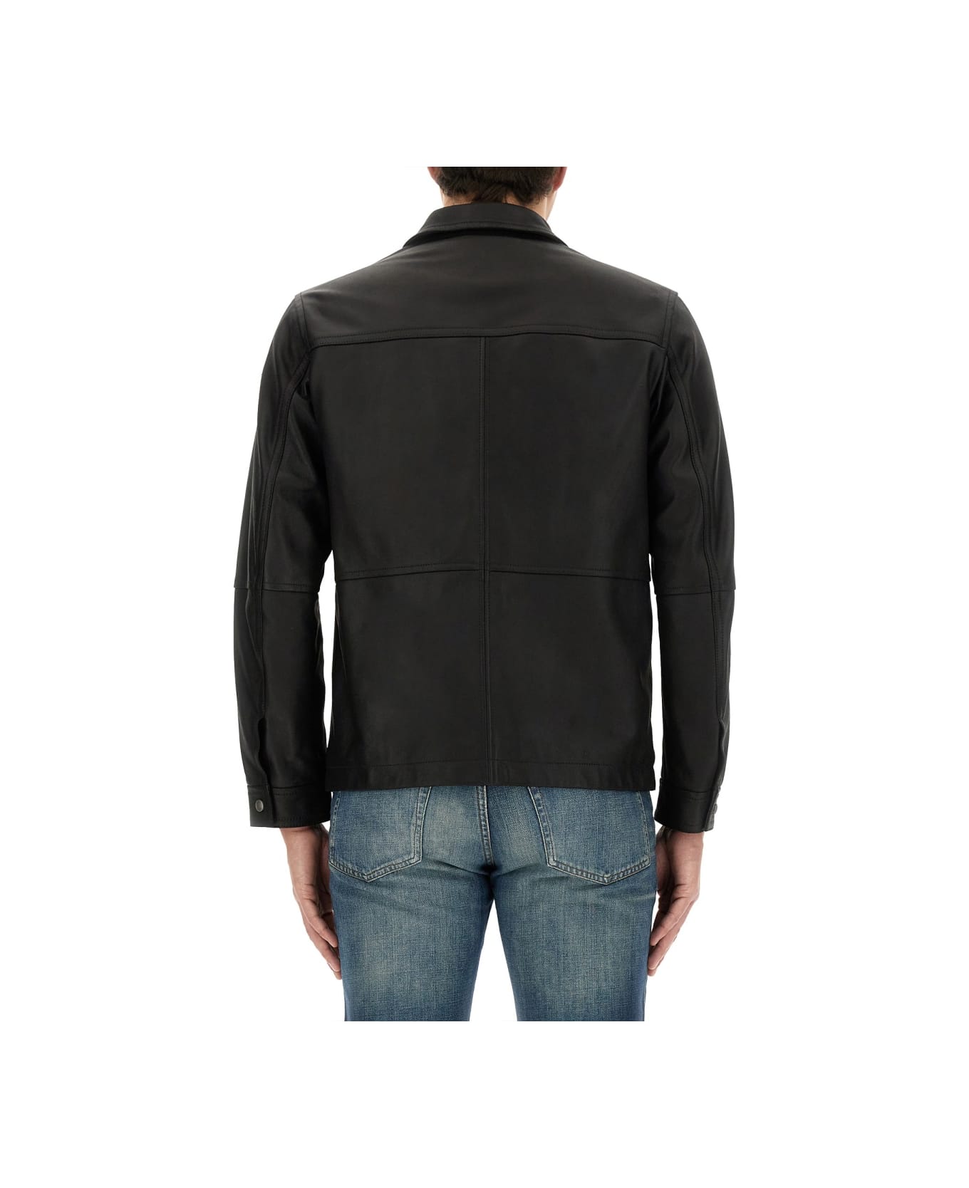 Hugo Boss Jacket With Collar - BLACK