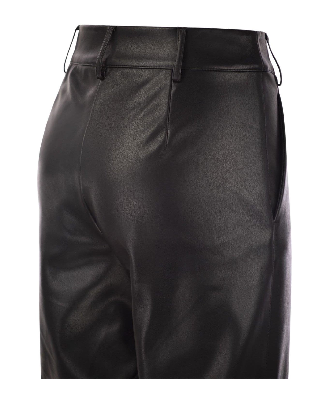 'S Max Mara Coated Slim Trousers - BLACK