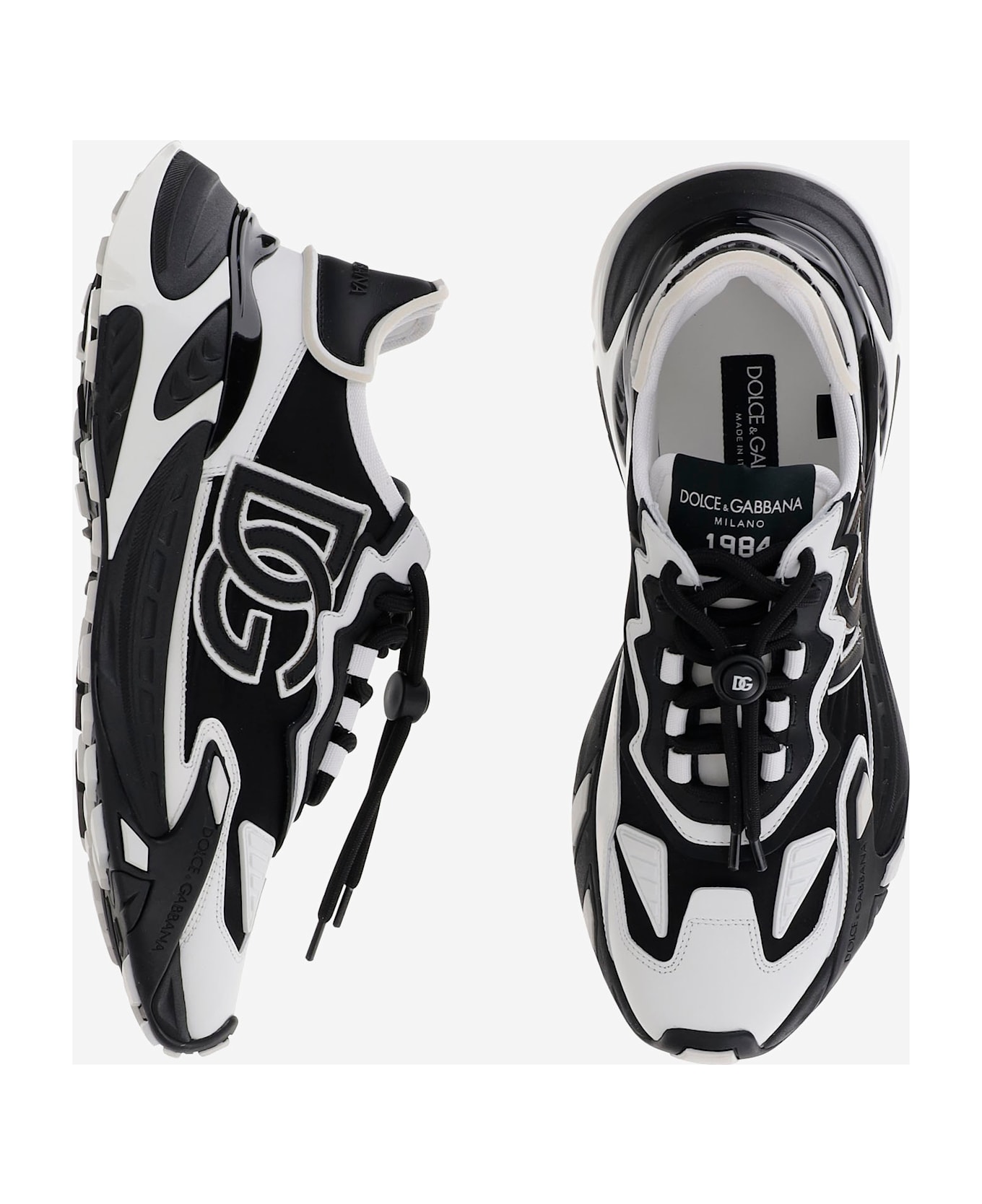 Dolce 
Gabbana Chunky Sneakers With Embroidered Logo - Black