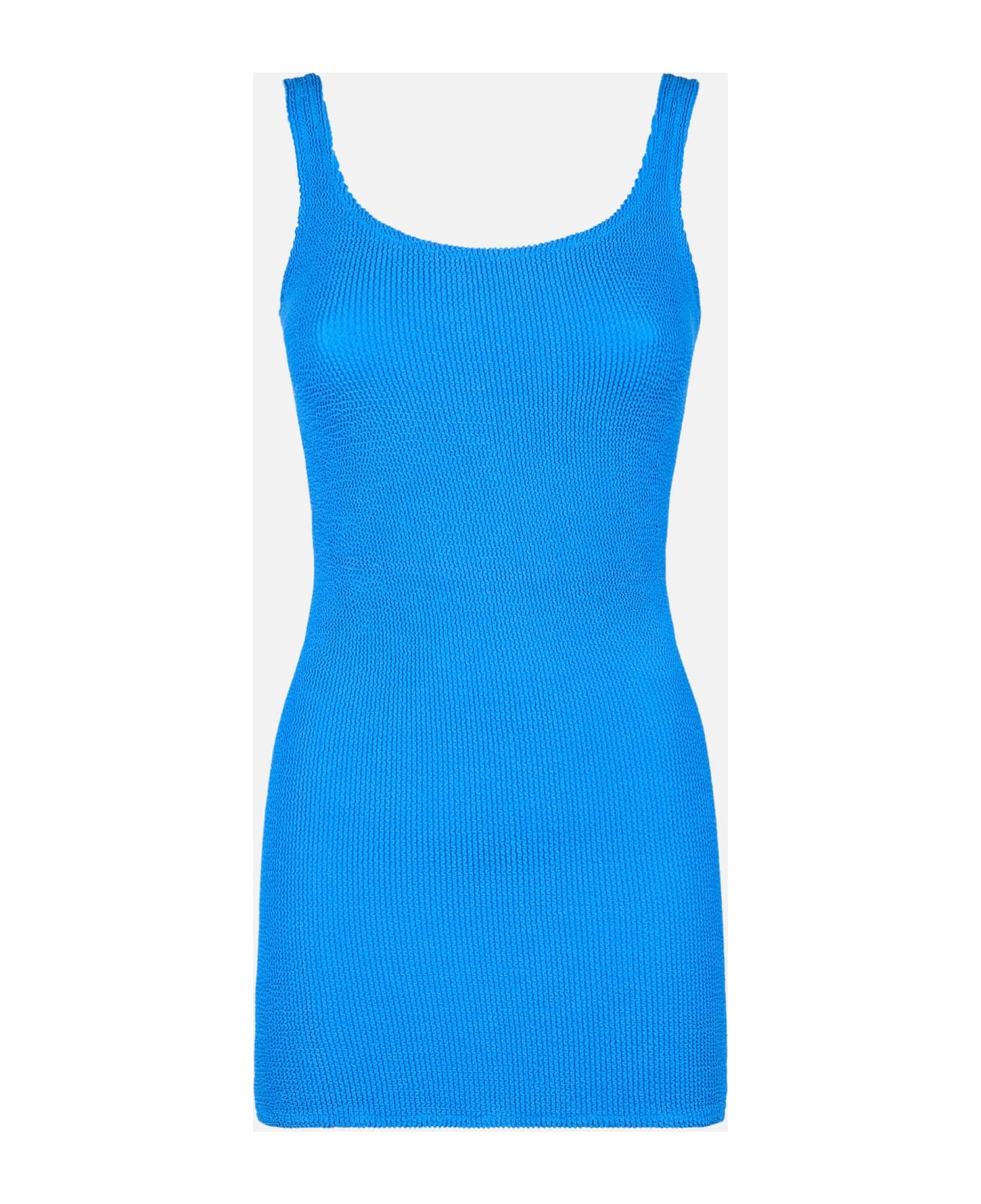 MC2 Saint Barth Woman Tank Bluette Crinkle Dress - BLUETTE