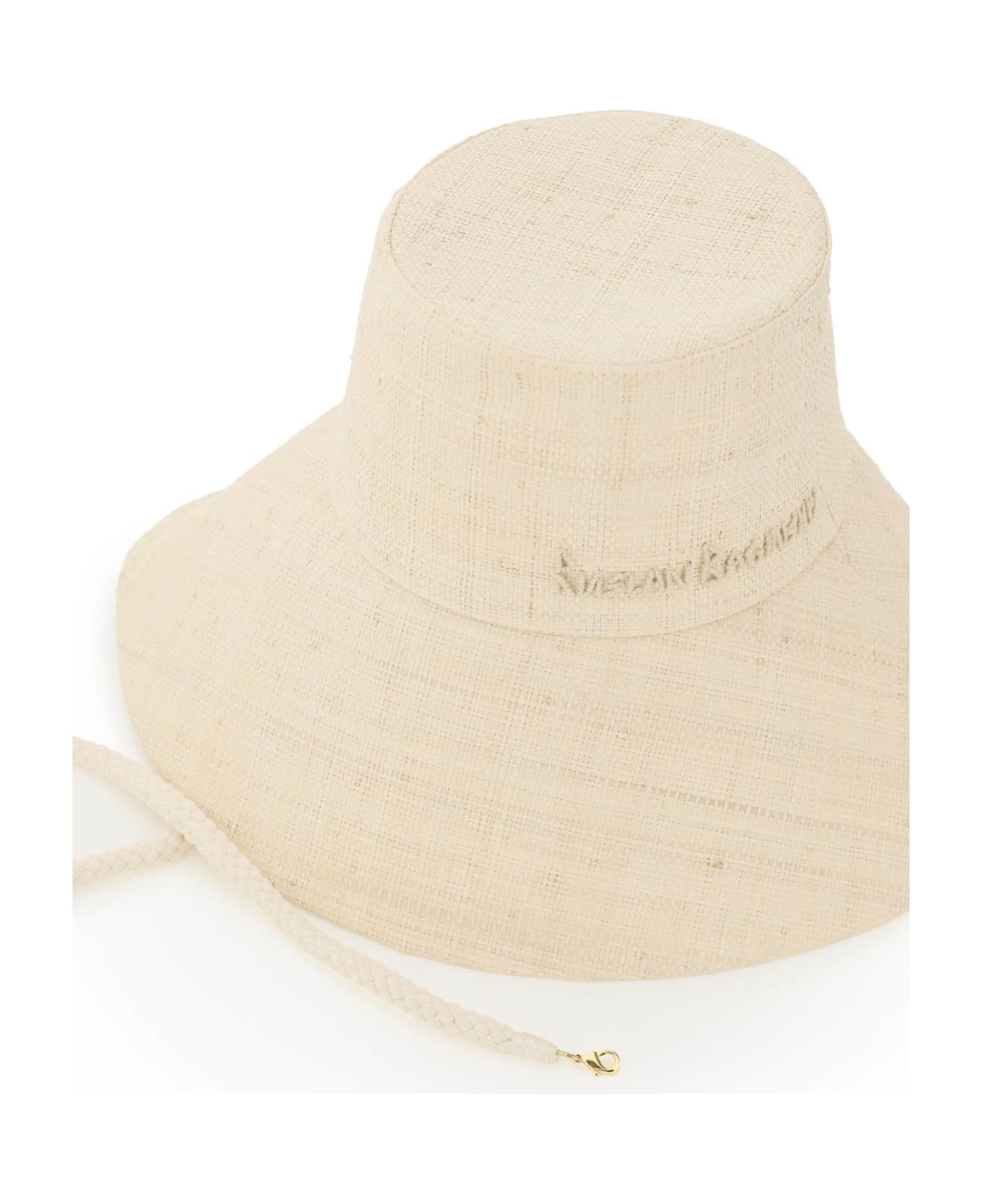 Ruslan Baginskiy Straw Wide Brim Bucket Hat - NATURAL STRAW (Beige) 帽子