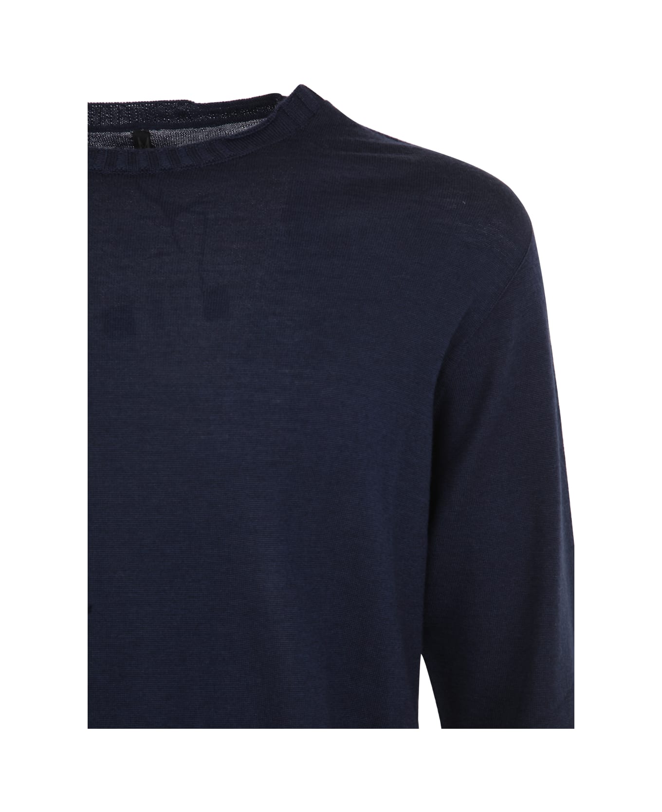 MD75 Wool Basic Crew Neck Sweater - Blue Basic