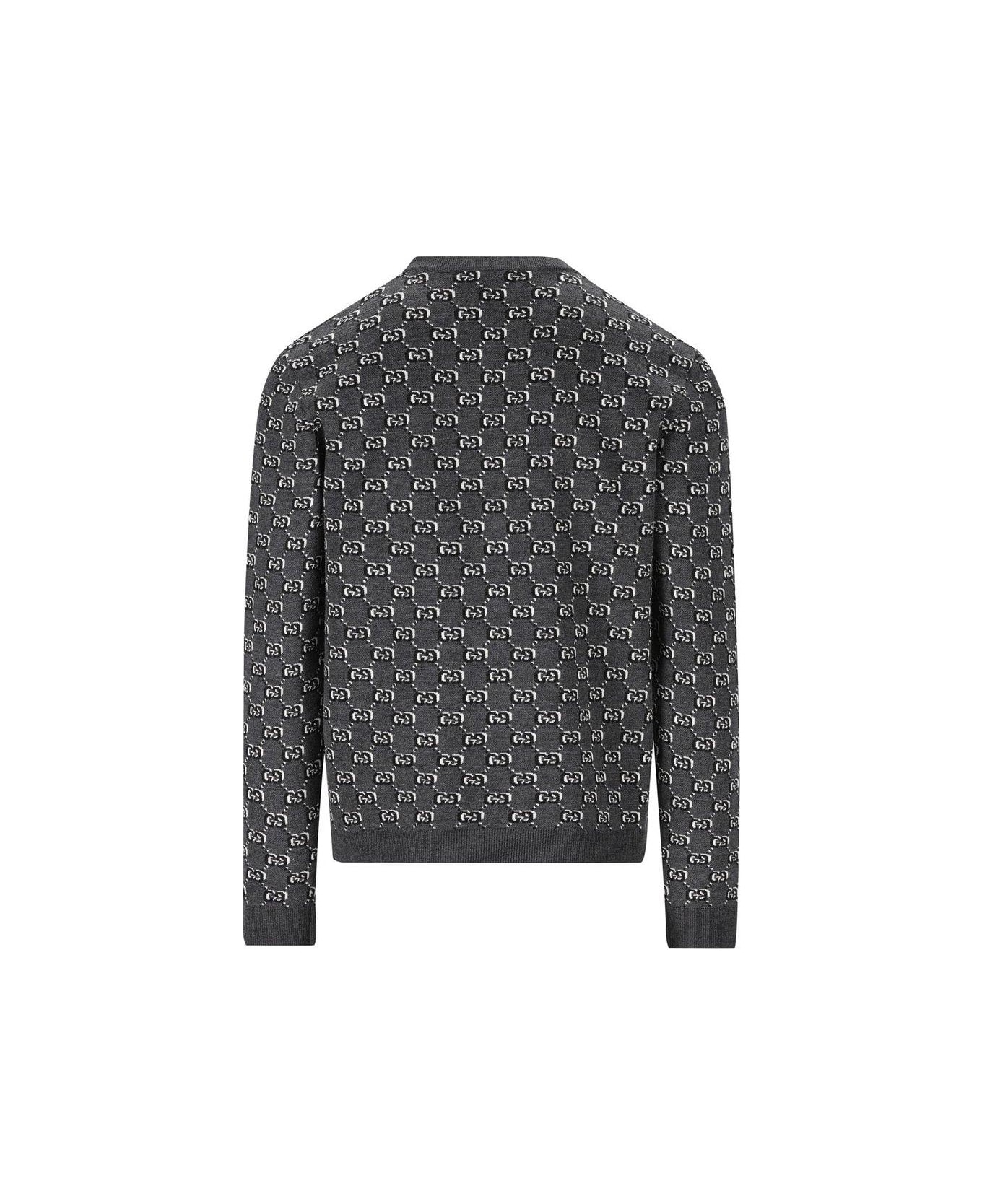 Gucci Gg Shadow Jacquard Jumper - Grey