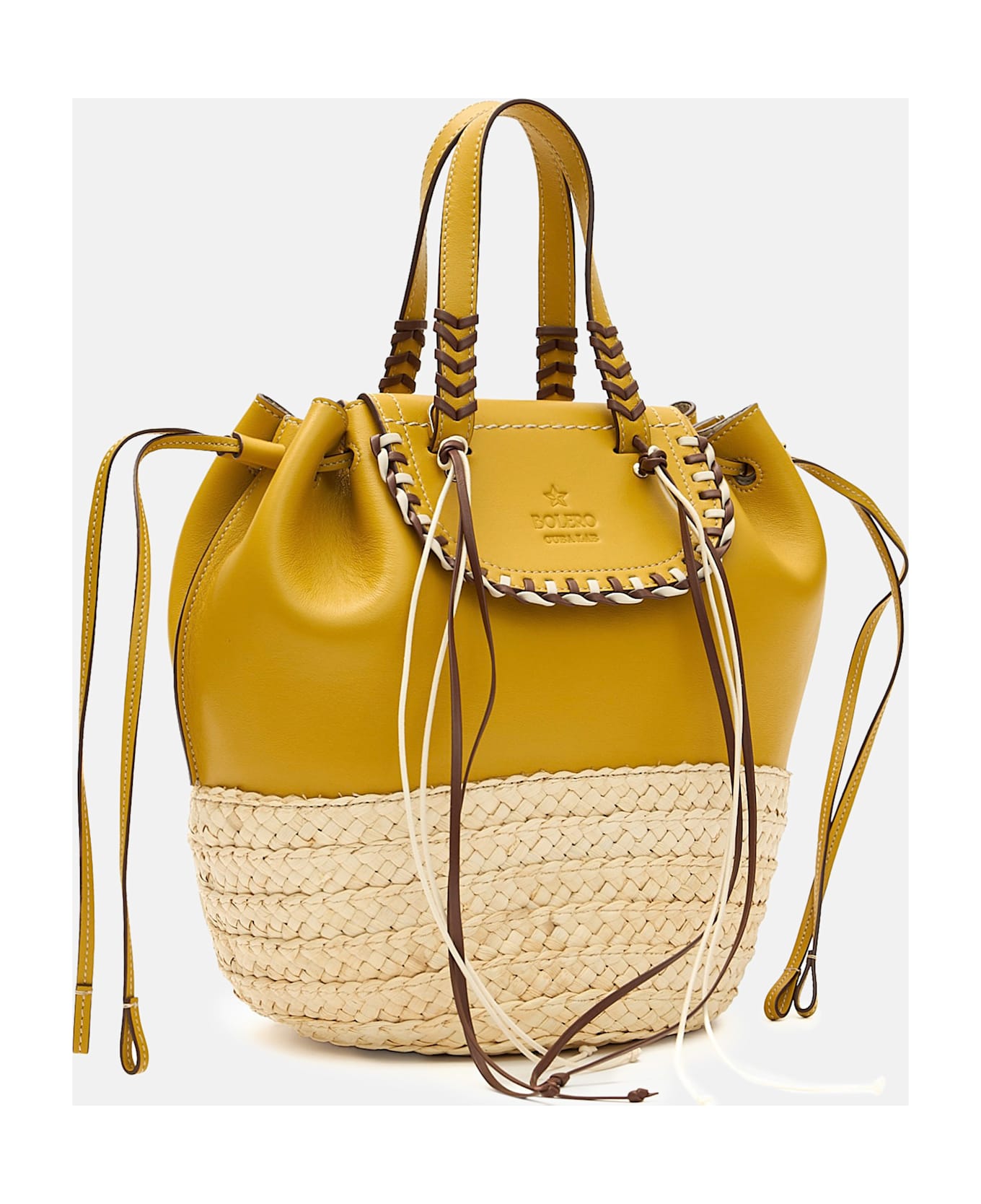 Cuba Lab Bolero Leather Tote Bag - Yellow