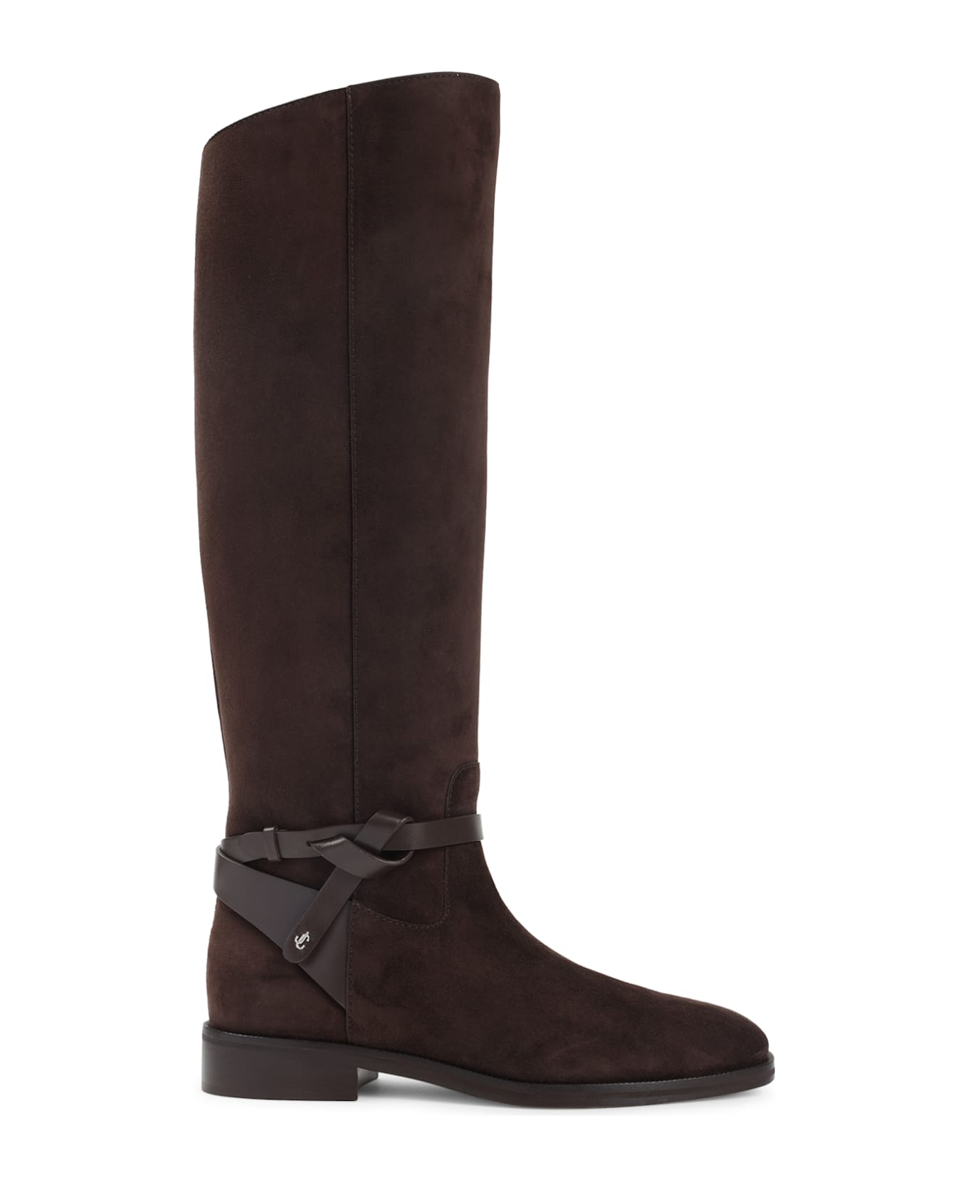 Jimmy Choo Suede Lawton Kb Flat Boots - Chocolate Chocolate