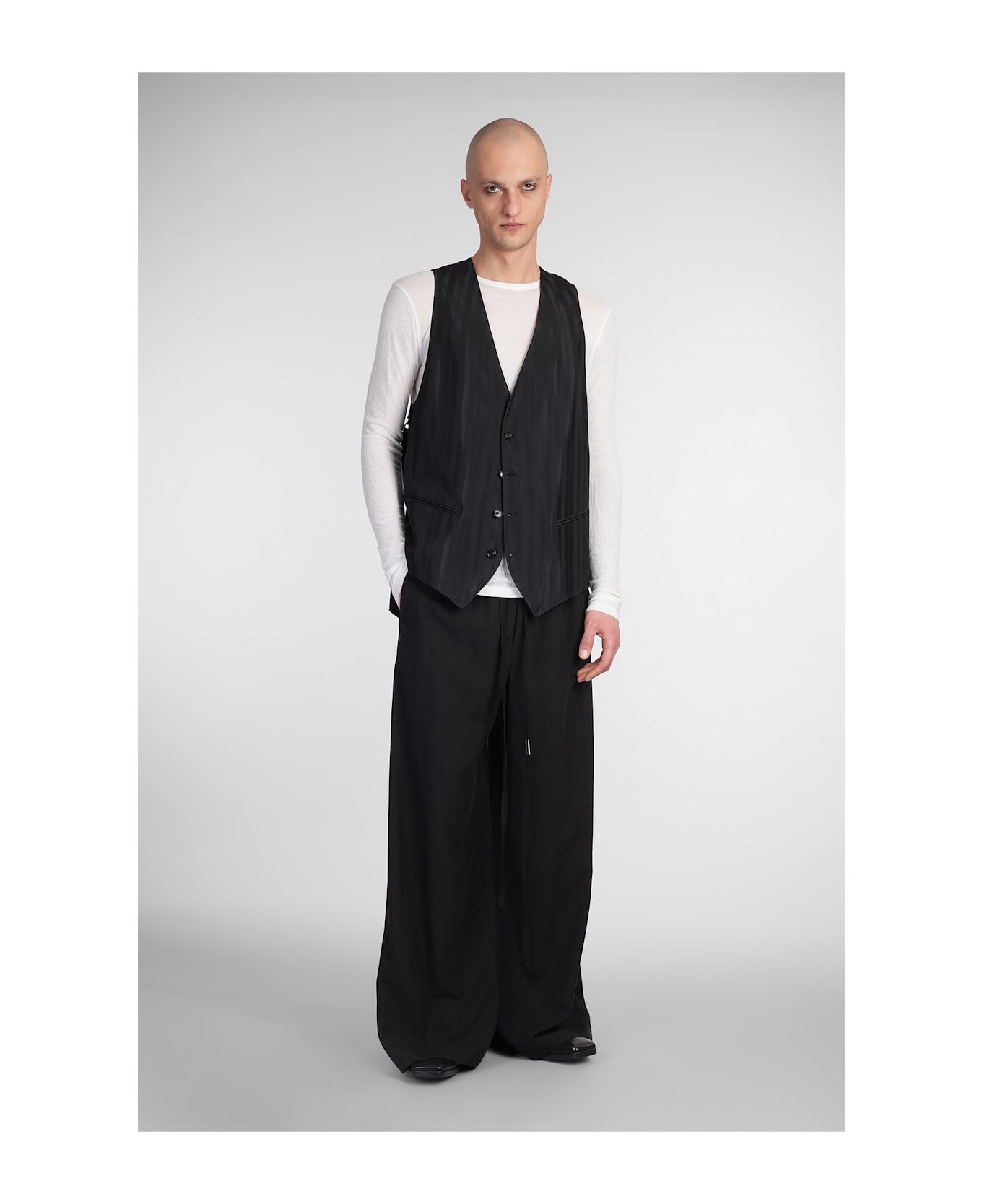 Ann Demeulemeester Juikko Vest In Black Viscose - black
