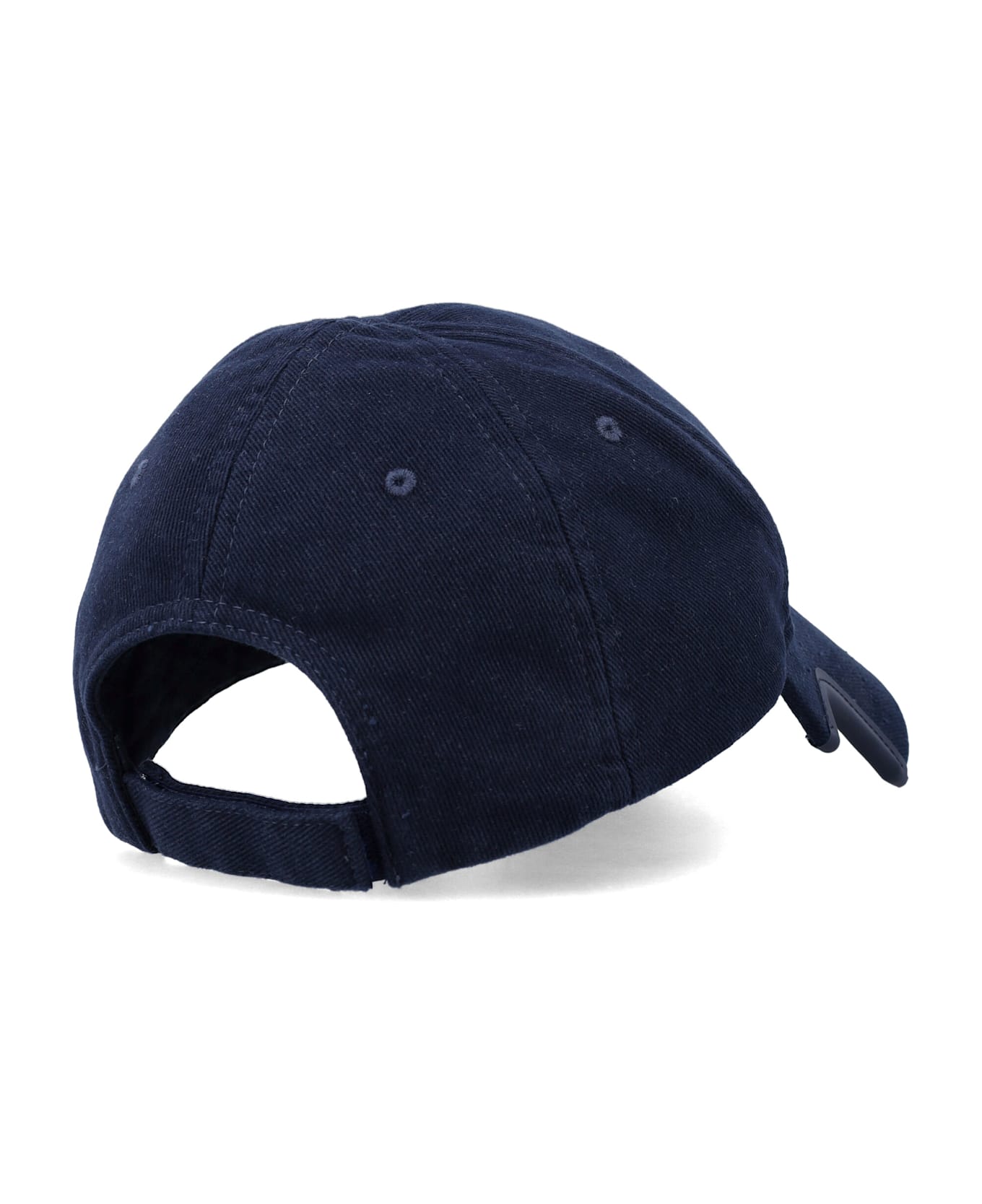 Balenciaga Al Logo Embroidered Cap - MARINE BLUE