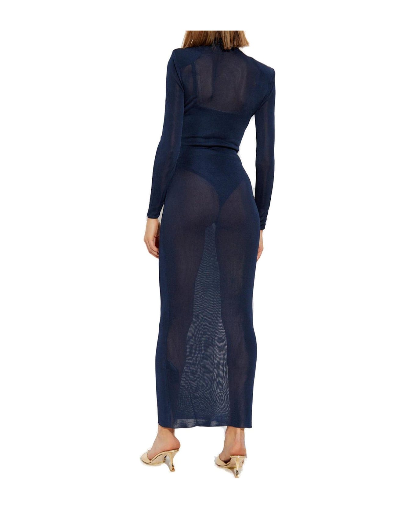 self-portrait Knitted Maxi Dress - Navy