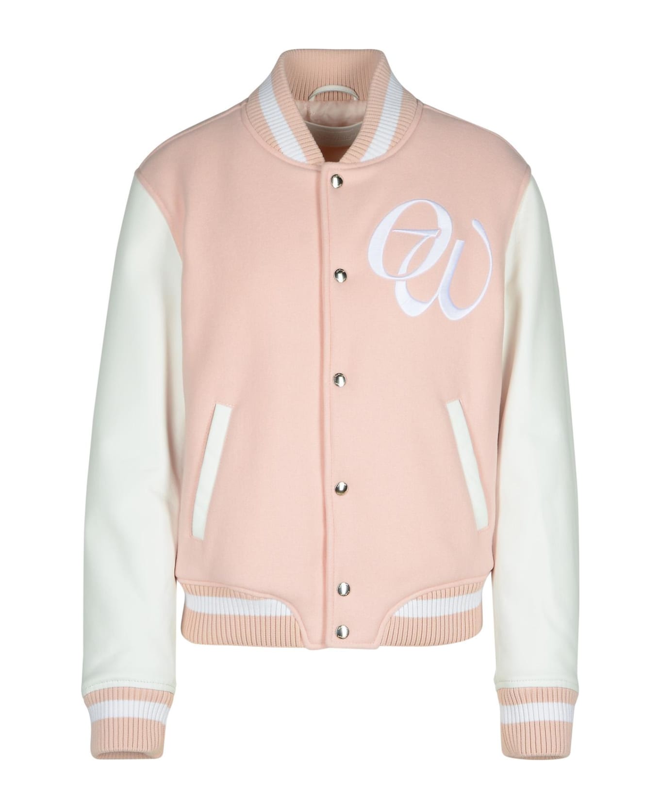 Off-White 'varsity' Pink Fabric Blend Bomber Jacket - Pink