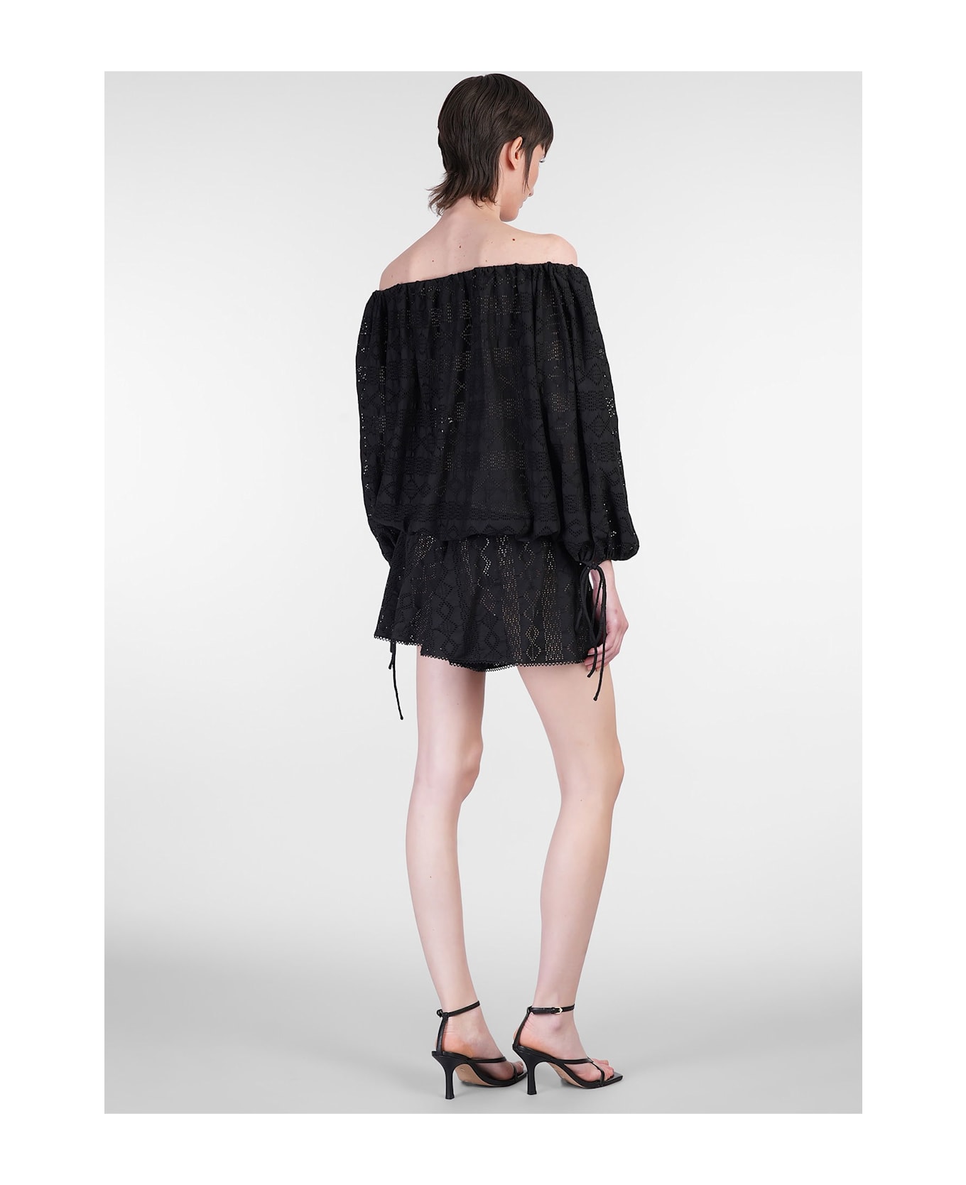 The Andamane Wilma Playsuit Jumpsuit In Black Cotton - black
