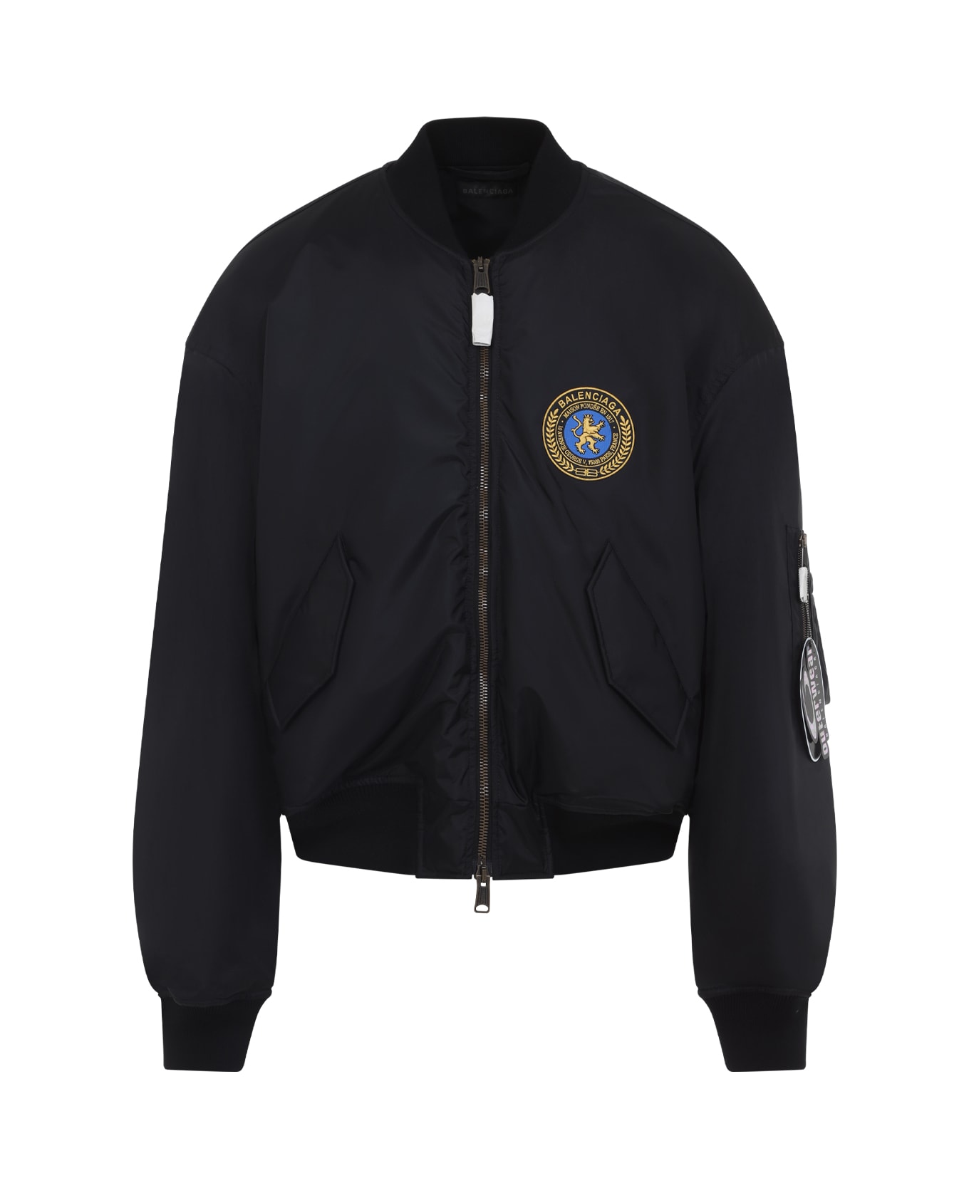 Balenciaga Large Fit Bomber Jacket - Black