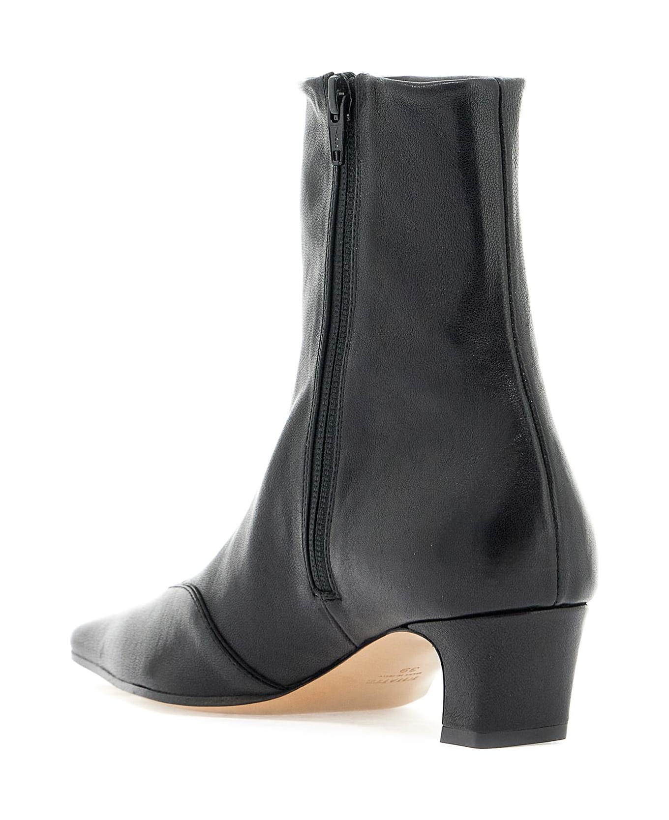 Khaite 
nevada 40
 Black Leather Ankle Boots - BLACK (Black)