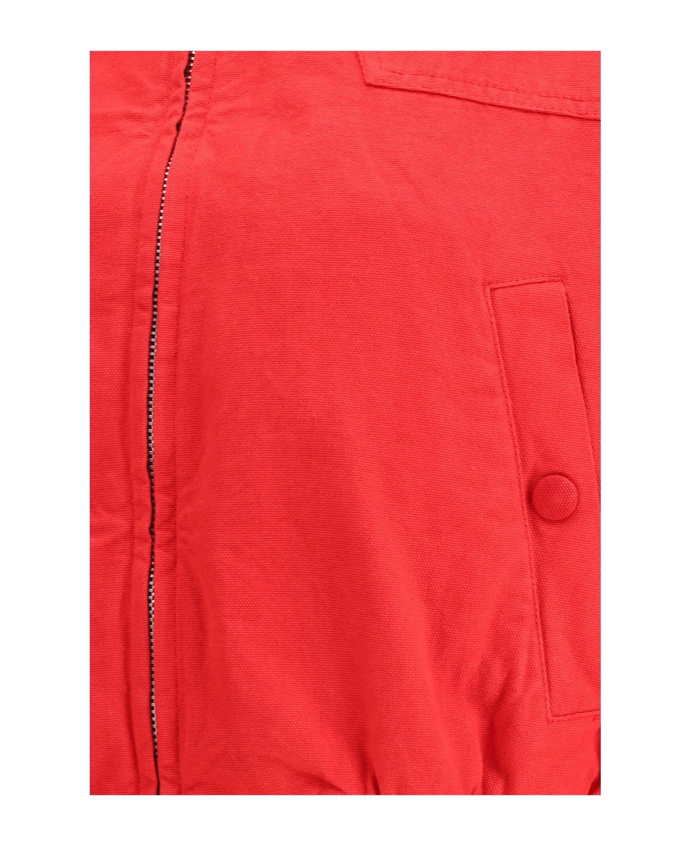 Prada Jacket With Cut-out Logo - Rosso