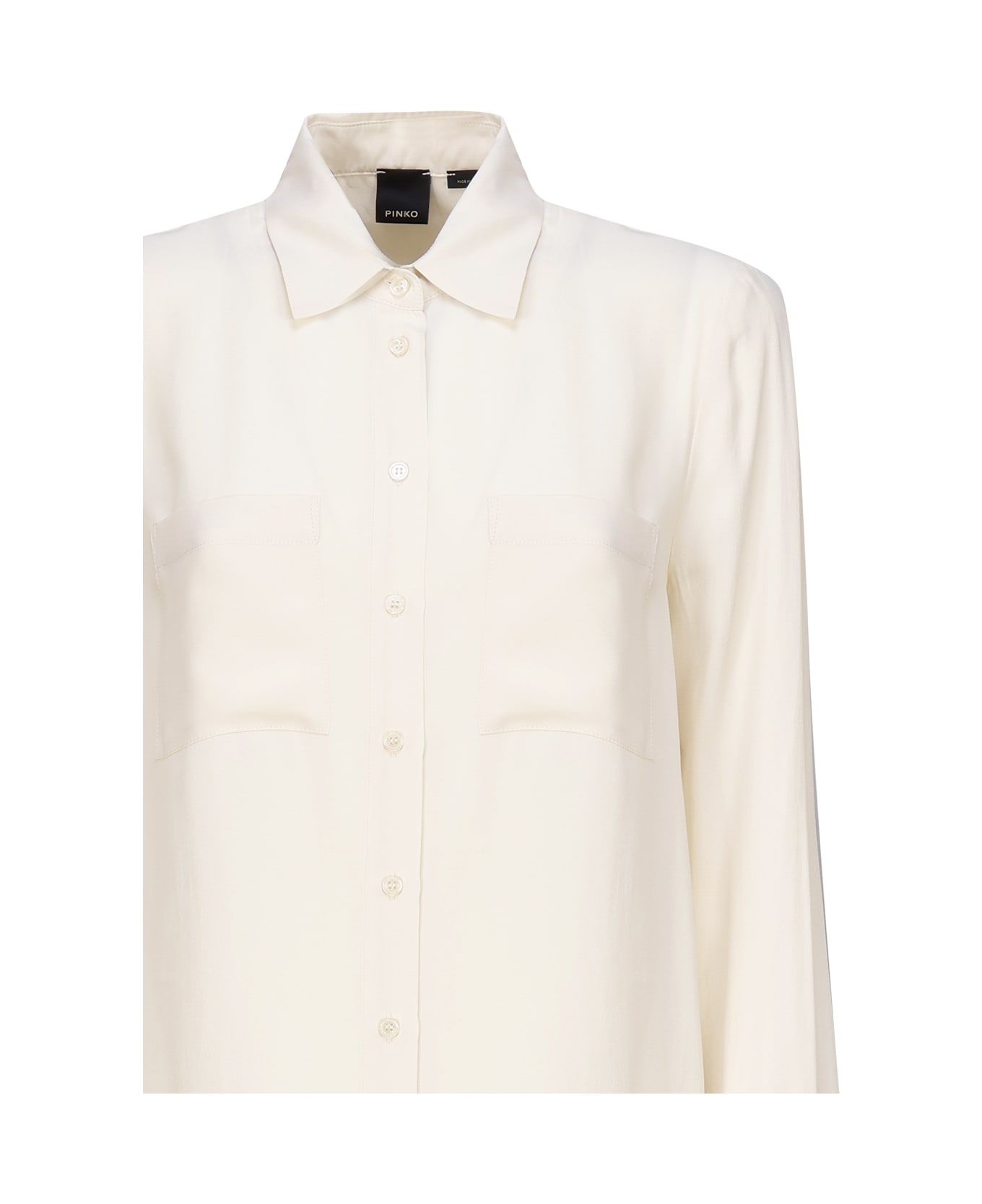 Pinko Silk Blend Shirt With Pockets - Ivory シャツ