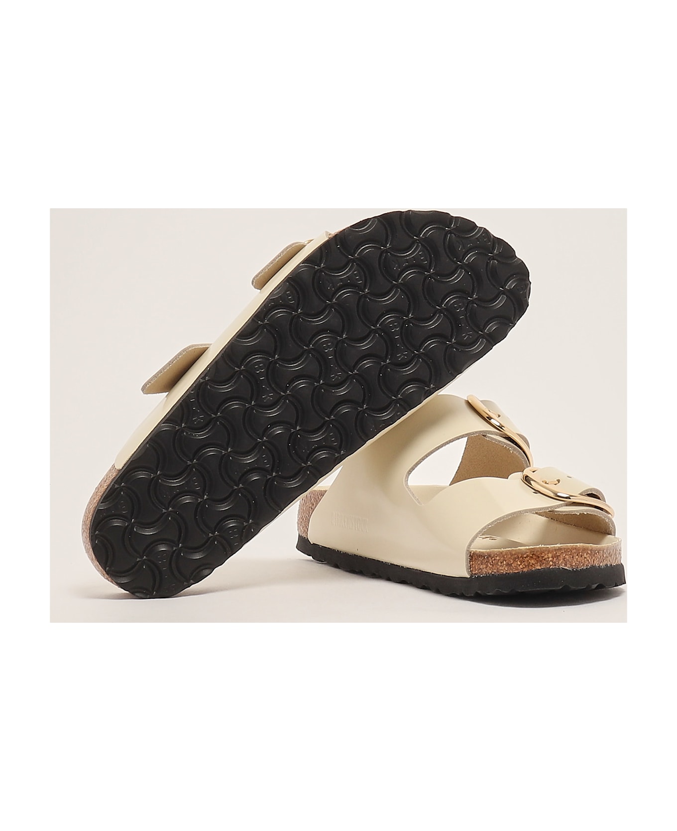 Birkenstock Arizona Big Buckle Shine Ecru Sandal - ECRU