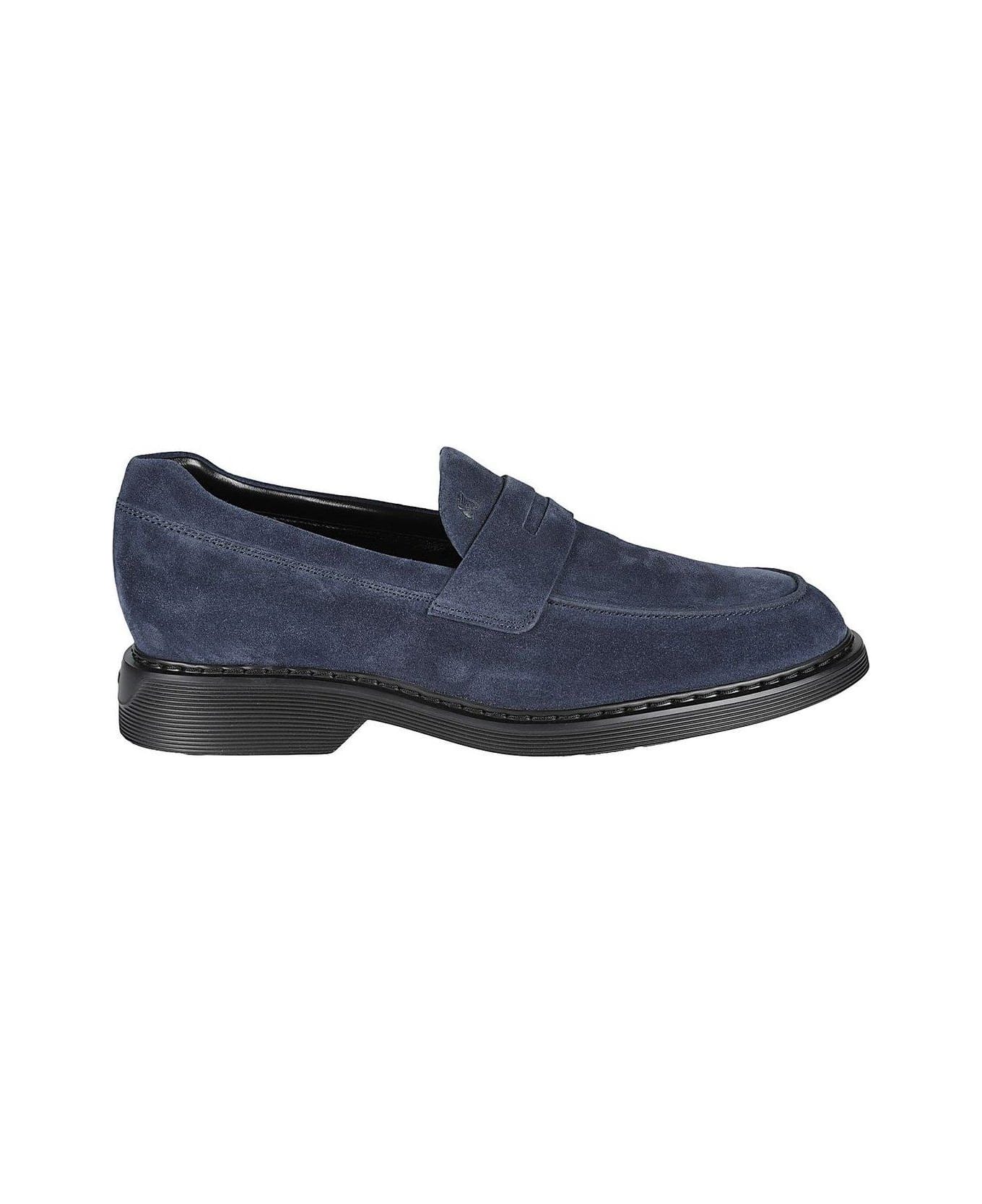 Hogan Mocassino Almond Toe Loafers - Blue