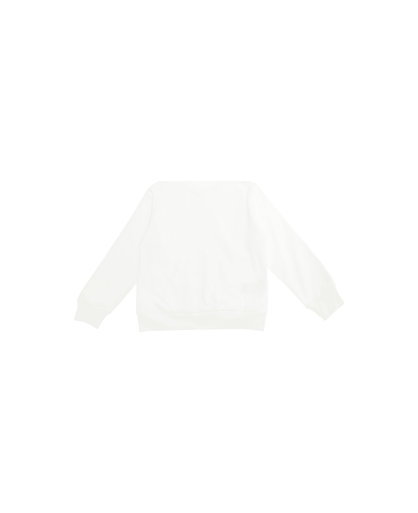 Marni White Crewneck Sweatshirt With Front Logo Print In Cotton Boy - White