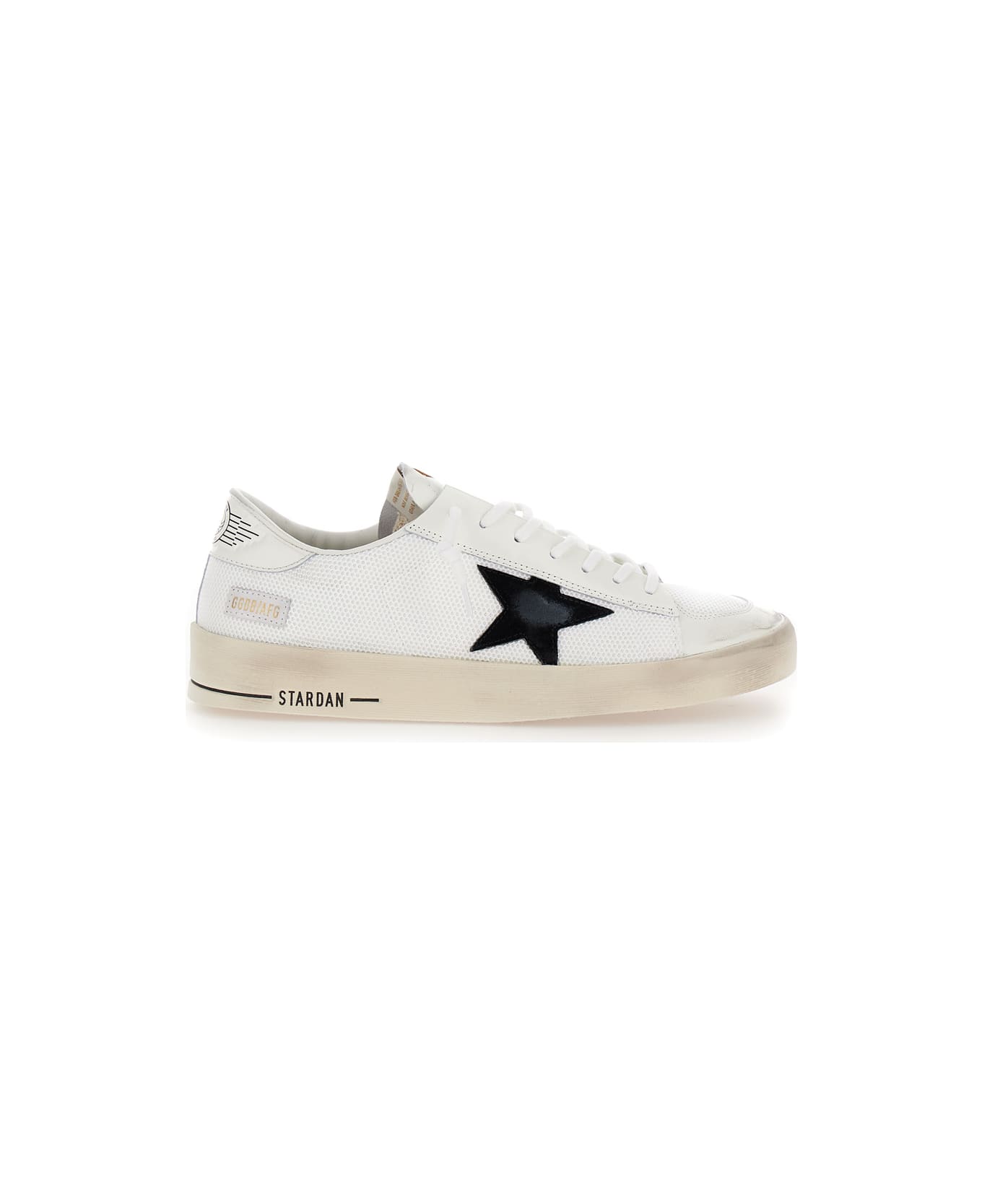 Golden Goose 'stardan' White Low Top Sneakers With Star Patch In Leather And Fabric Man - White