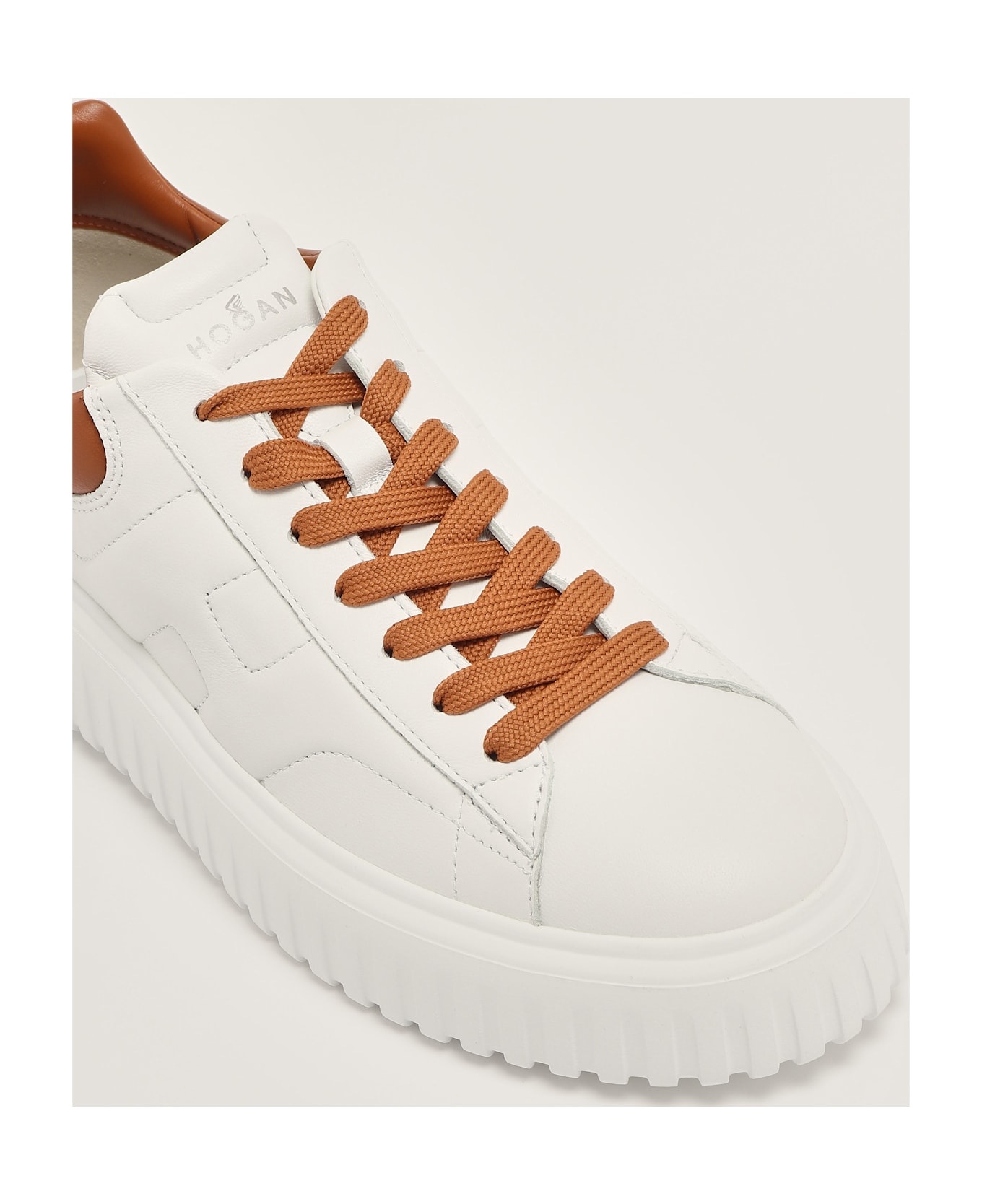 Hogan H-stripes Allacciata H Sneaker - BIANCO-CAMEL