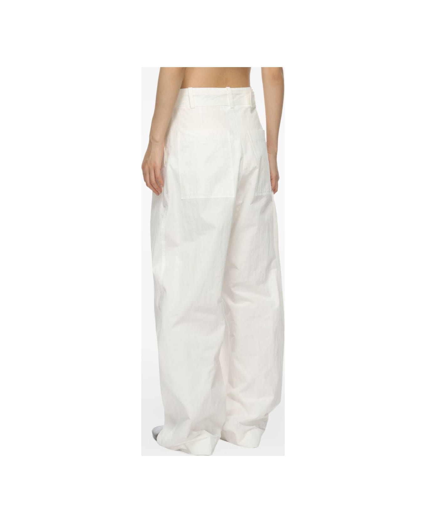 Studio Nicholson Round Leg Cotton Trousers - White
