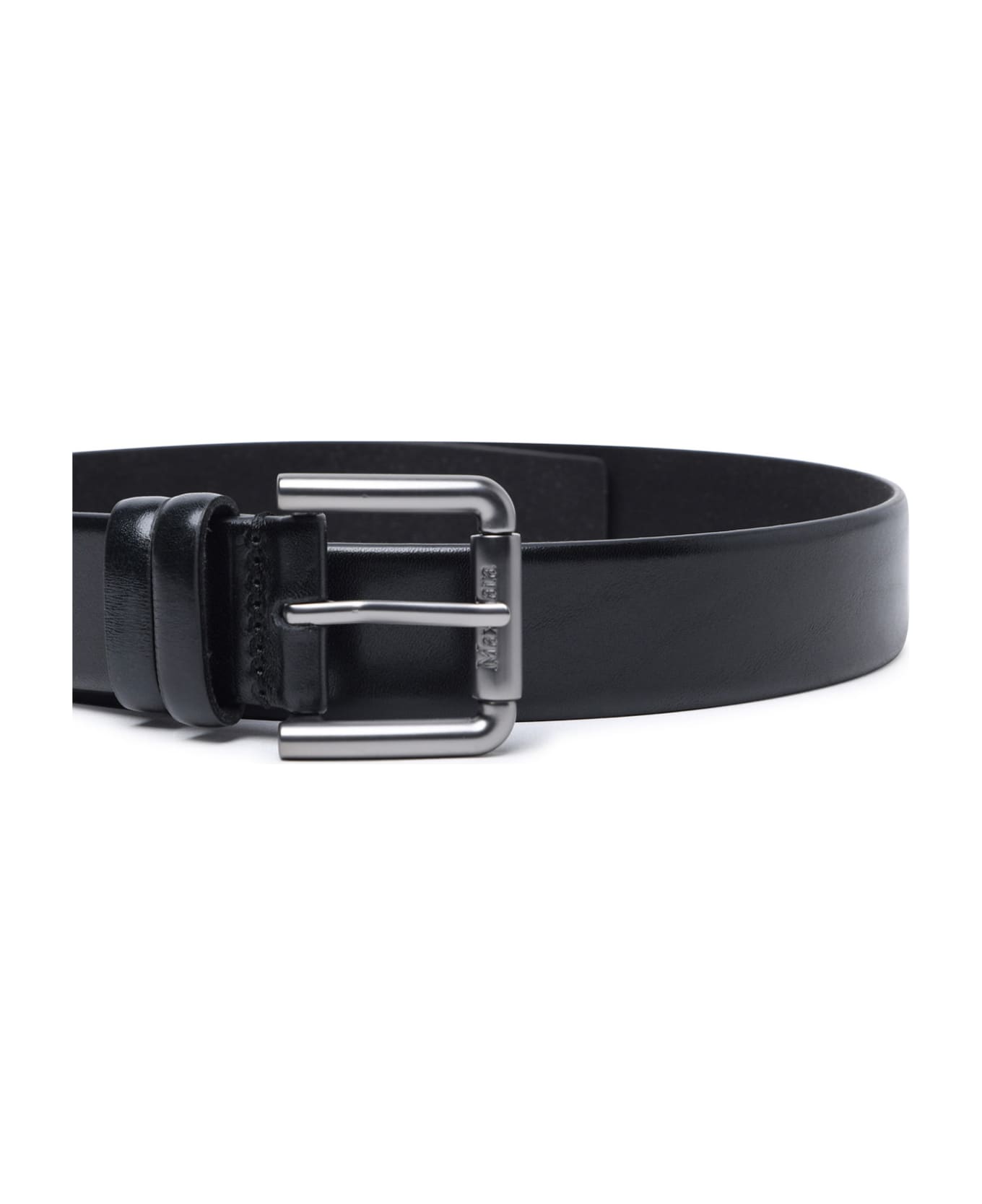 Max Mara Black Leather Belt - Black