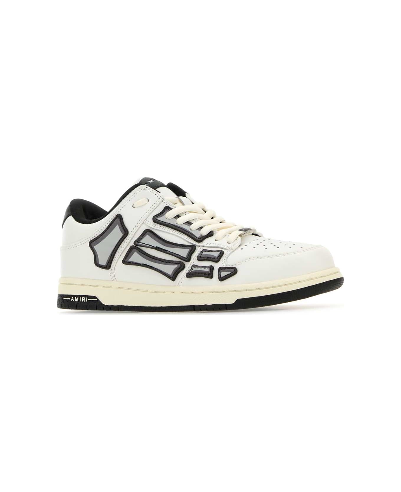 AMIRI White Leather Skel Sneakers - WHITEBLACK