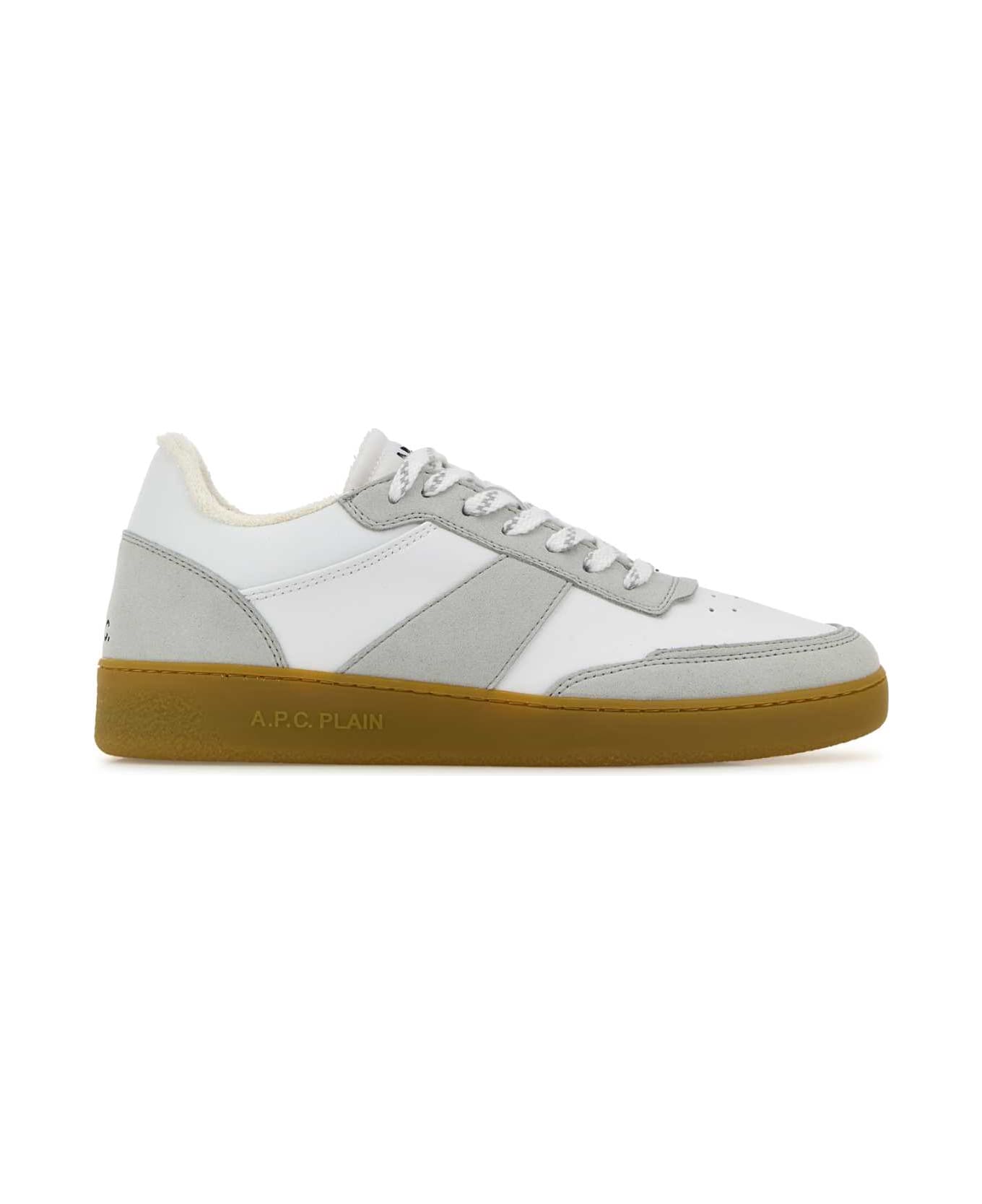 A.P.C. Two-tone Synthetic Leather Plain Sneakers - CAFCARAMEL