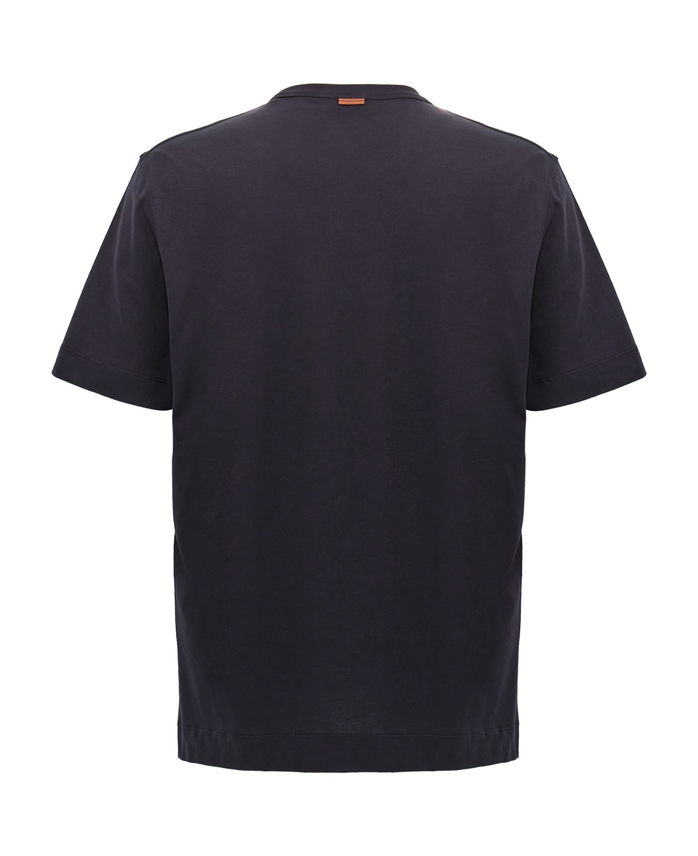 Tシャツ・カットソー ZEGNA Basic t-shirt with logo embroidery Blu Basic t-shirt with logo embroidery ZEGNA - Nugnes1920