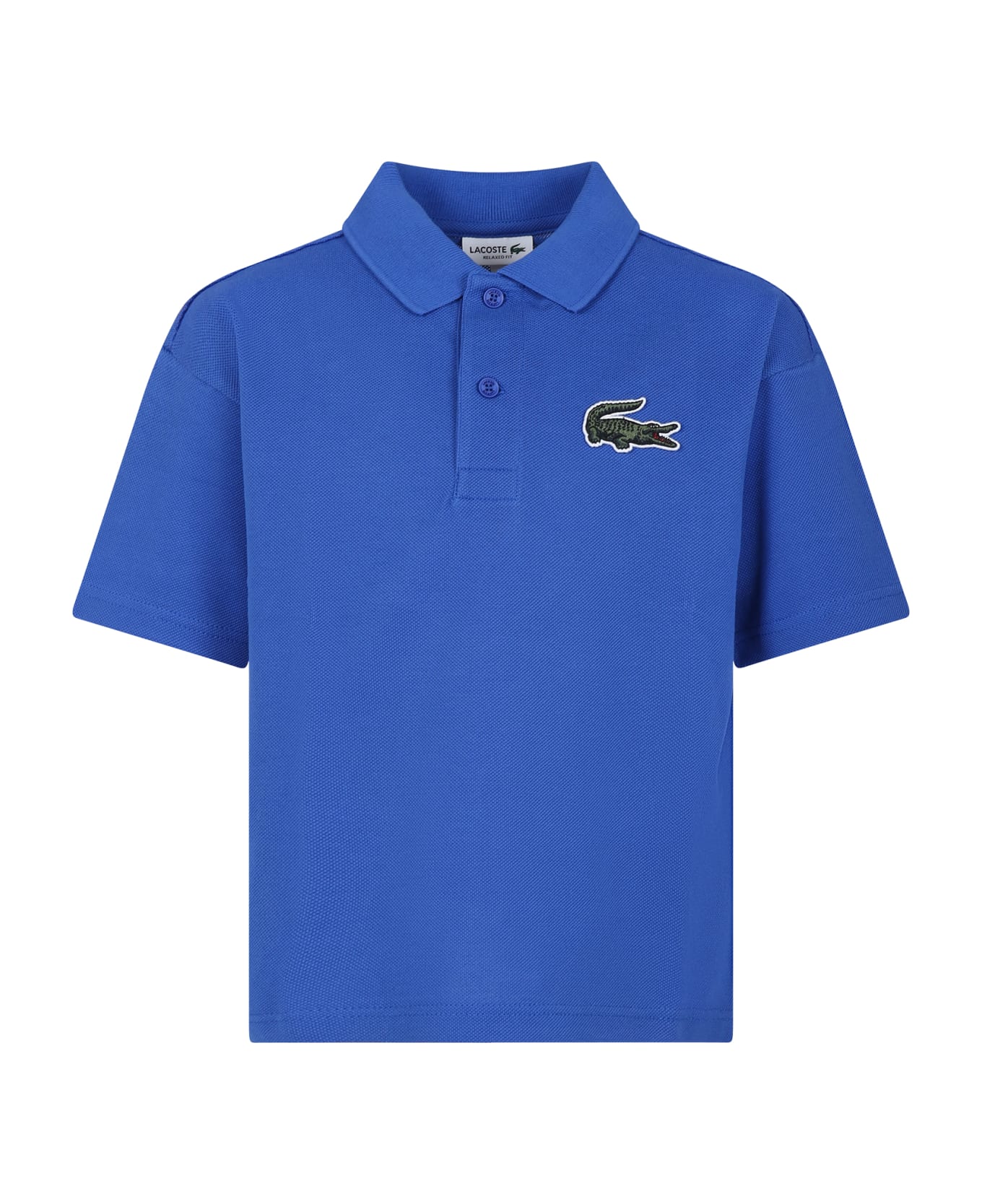 Lacoste Light Blue Polo Shirt For Boy With Crocodile - Light Blue