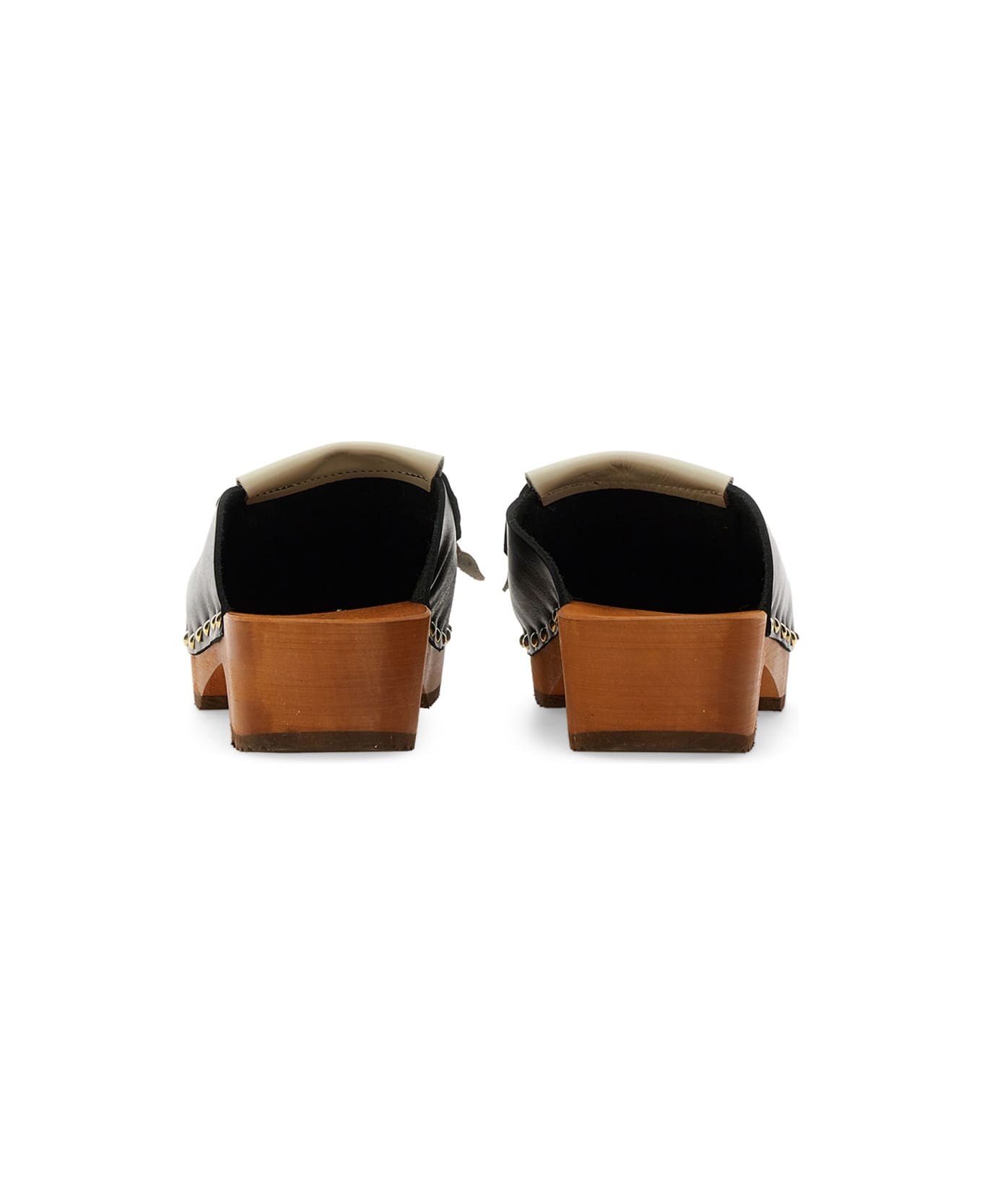 Jejia Leather Clogs - BLACK