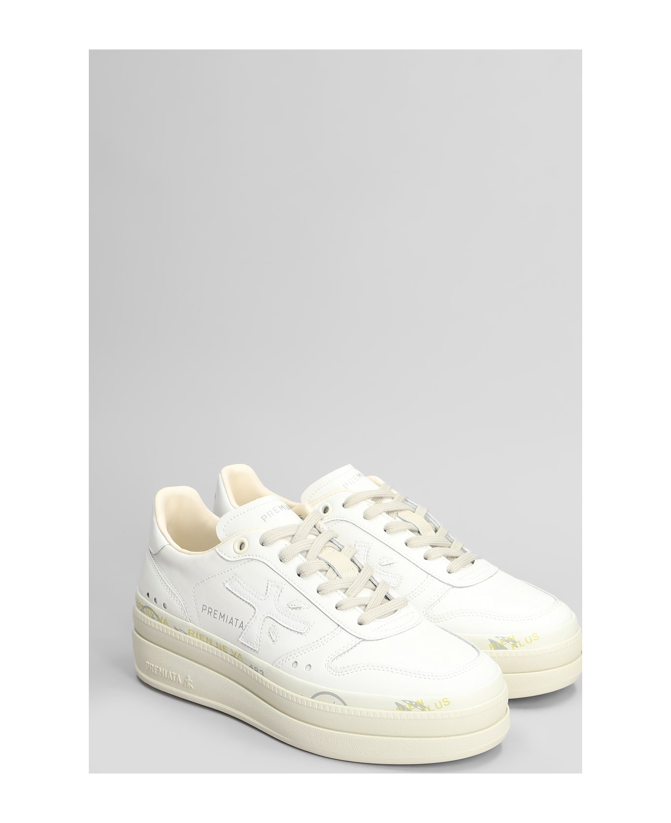 Premiata Micol Sneakers In White Leather - white