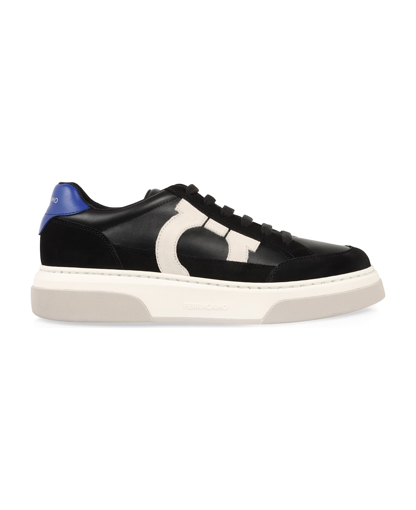 Ferragamo Leather Low-top Sneakers - black