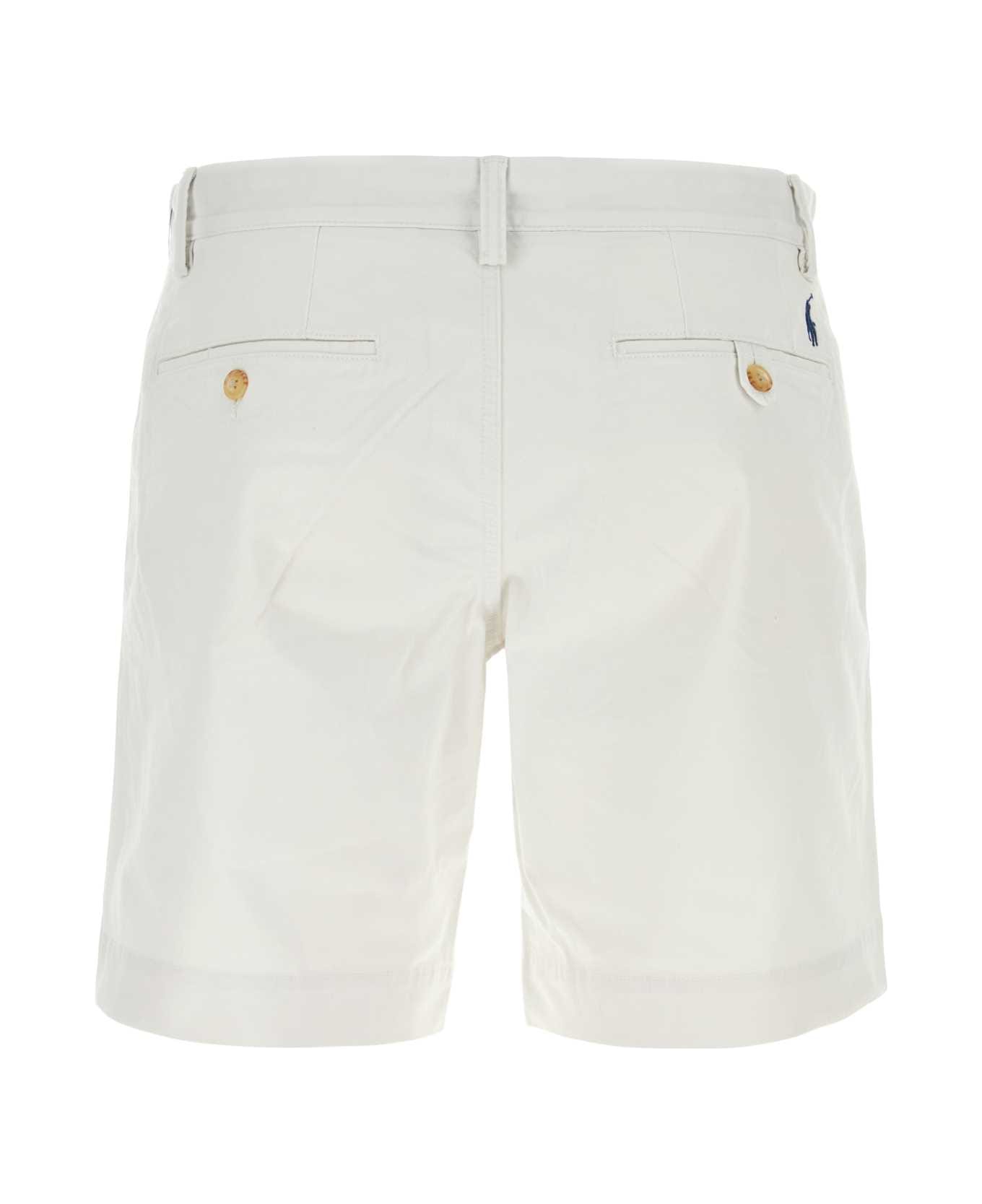 Polo Ralph Lauren White Stretch Cotton Bermuda Shorts - DECKWASHWHITE