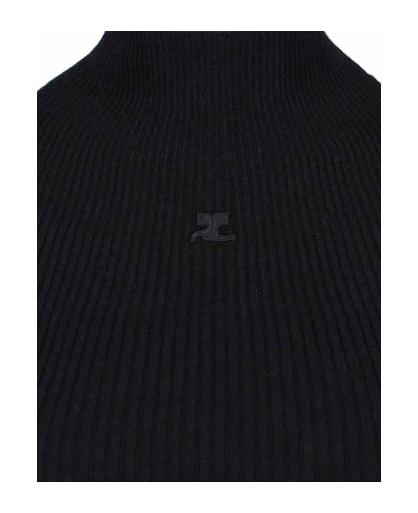 Courrèges Ribbed Turtleneck Sweater - Black  