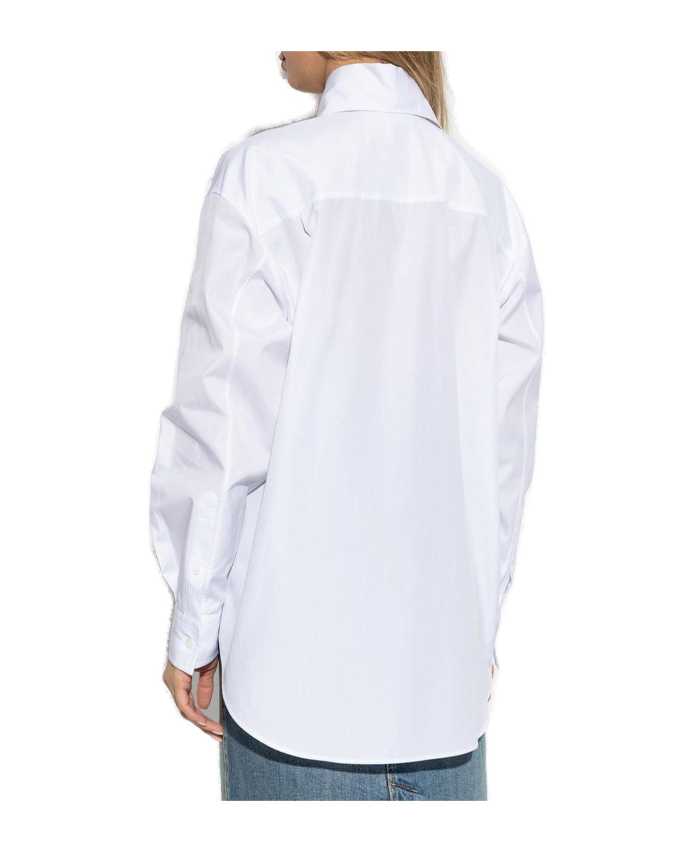 Alexander McQueen Long Sleeved Buttoned Poplin Shirt - OPTICALWHITE