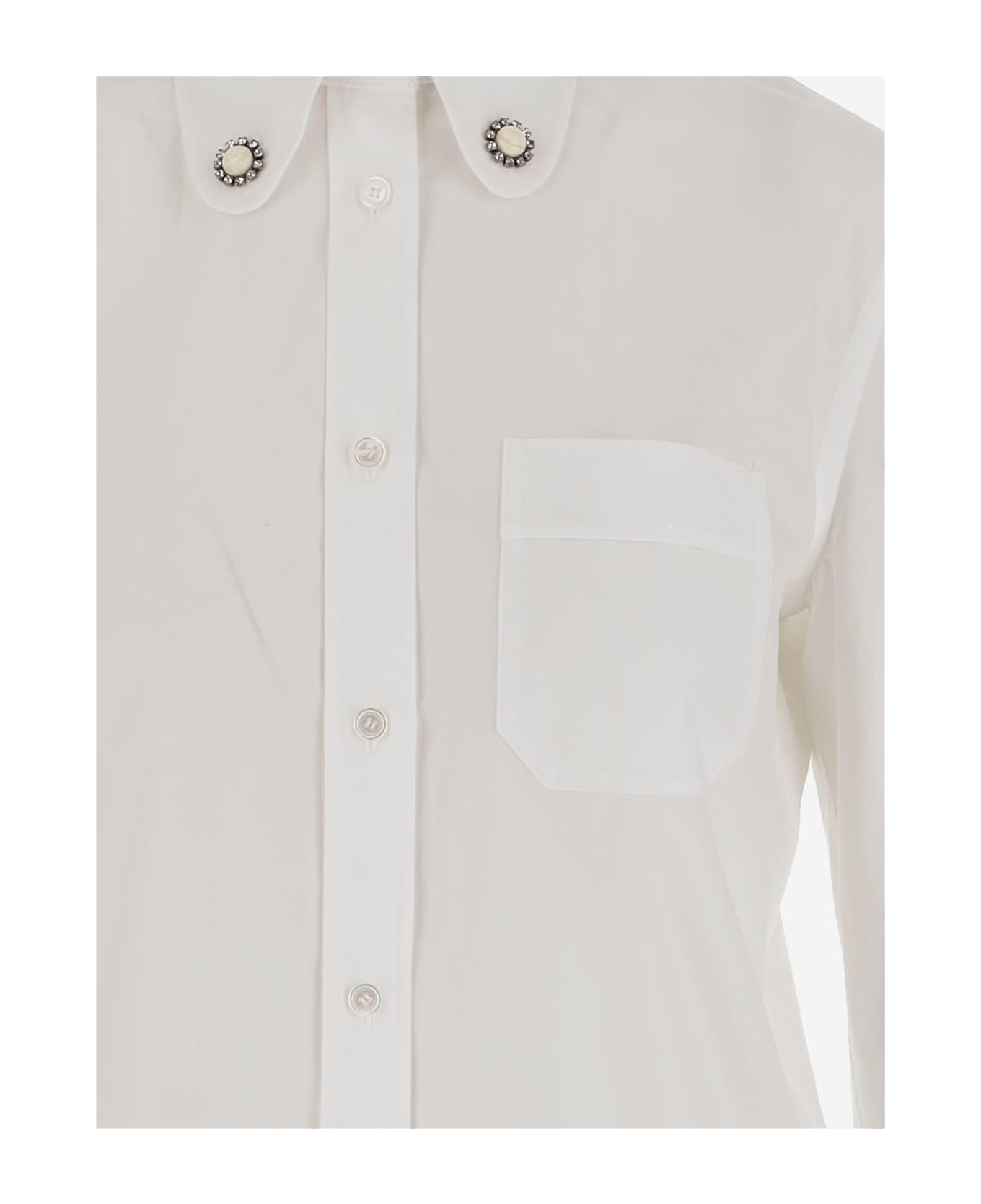 Valentino Shirt With Jewel Buttons - BIANCO OTTICO