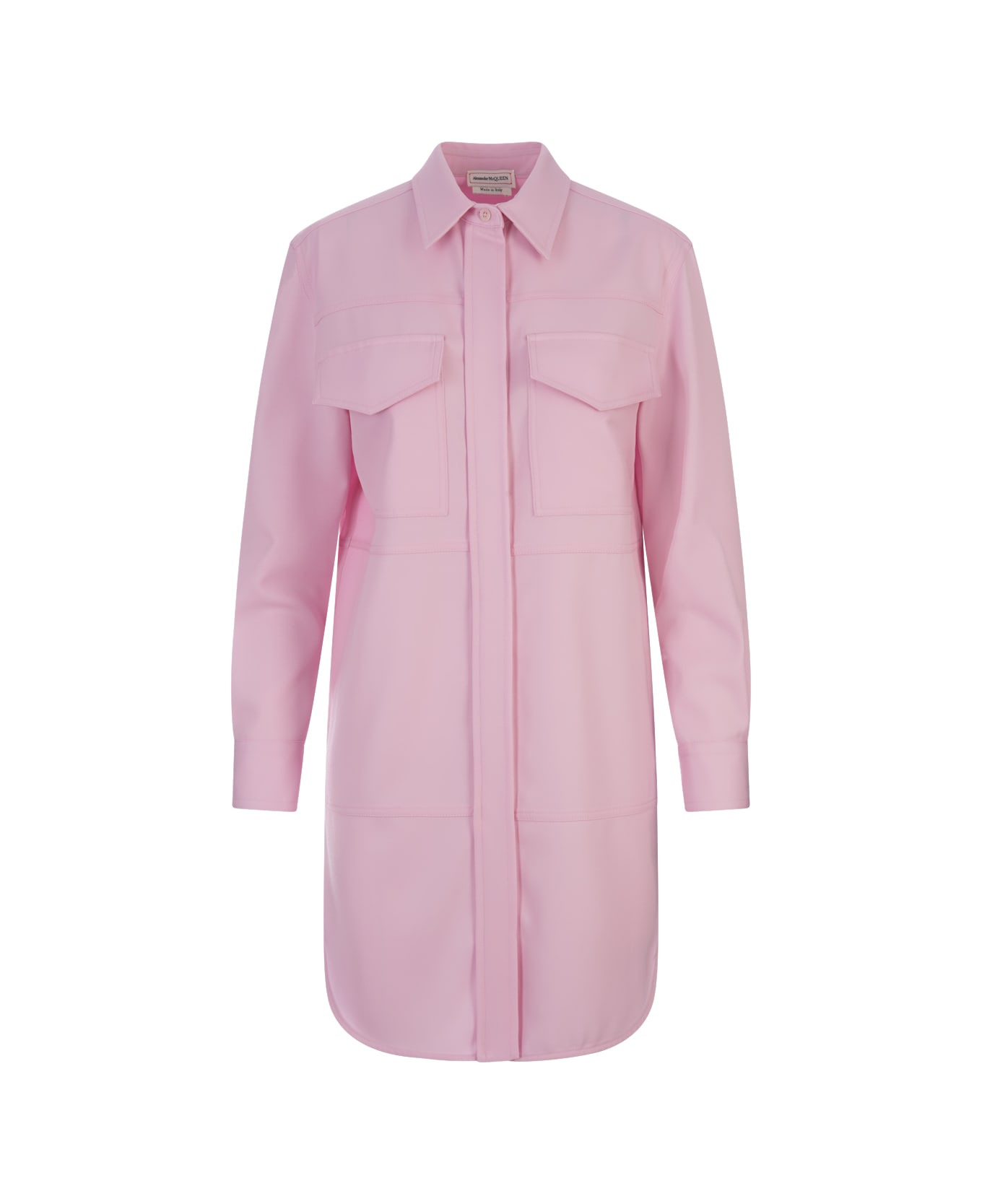 Alexander McQueen Pink Wool Mini Dress - Pink