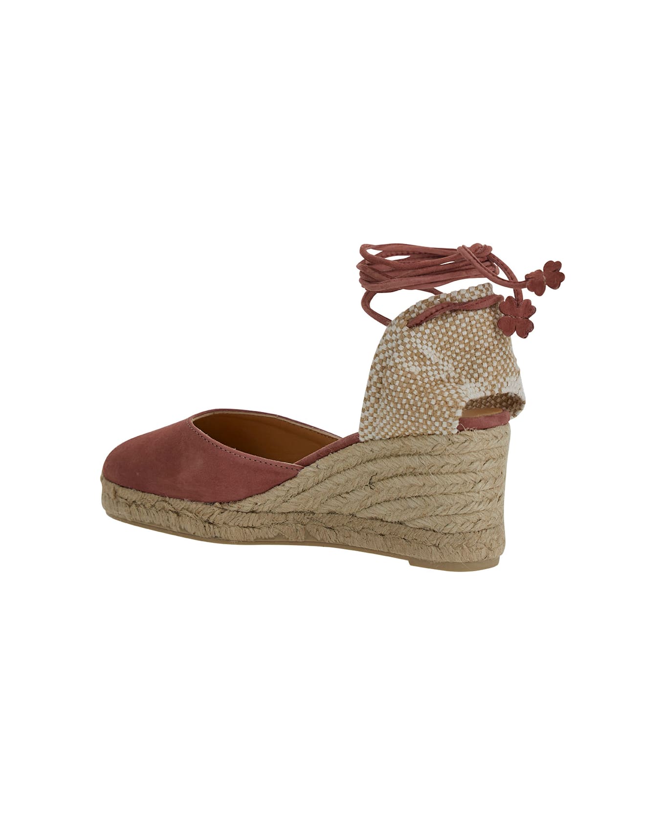 Castañer Pink Lace-up Espadrille Sandals In Cotton Woman - Pink