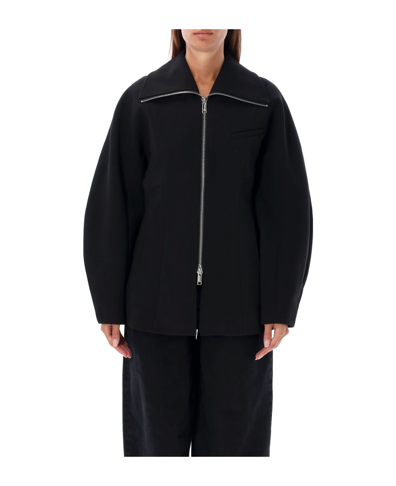 Ganni Bonded Crepe Jacket - BLACK