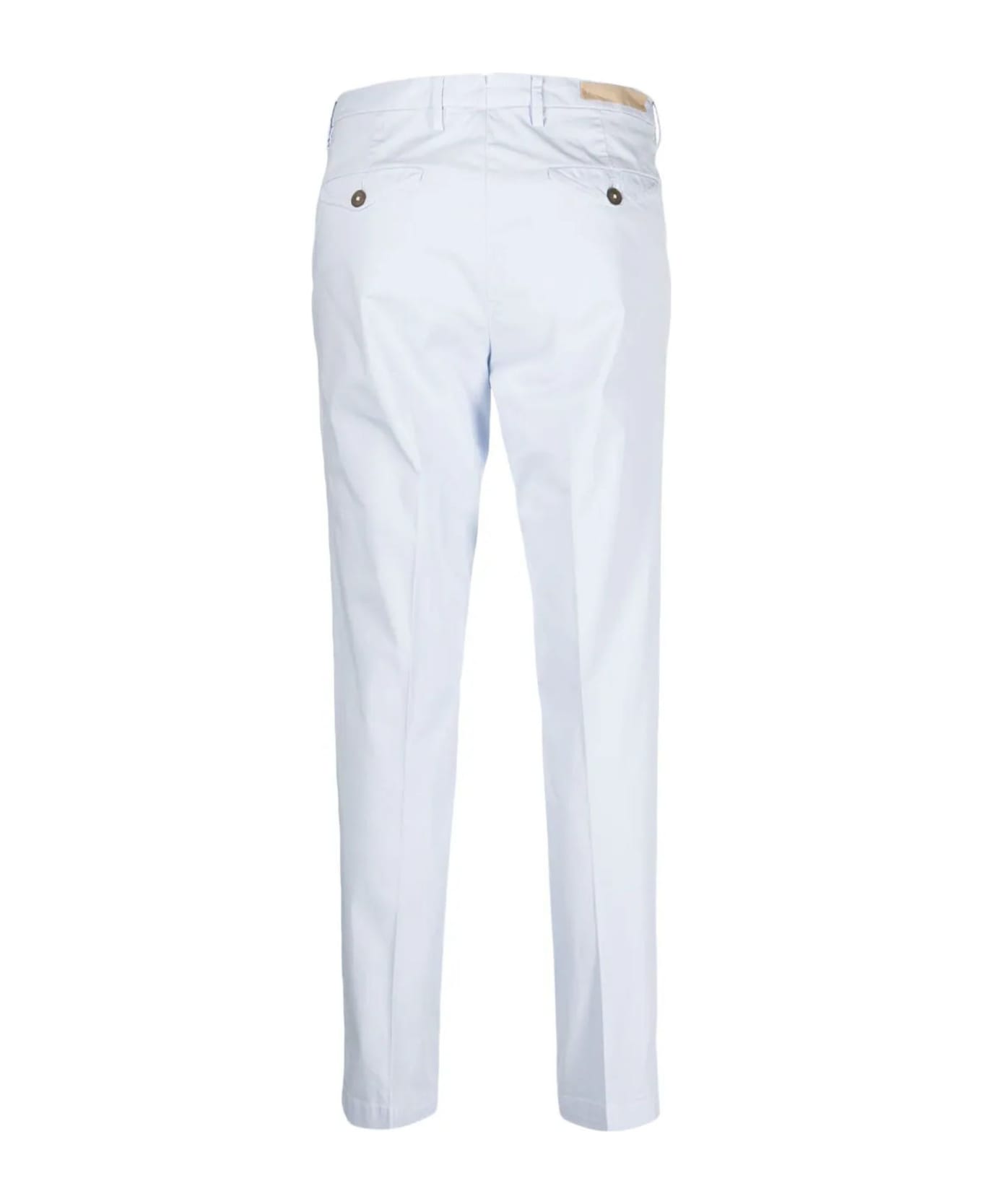 Briglia 1949 White Cotton Trousers - Light Blue ボトムス