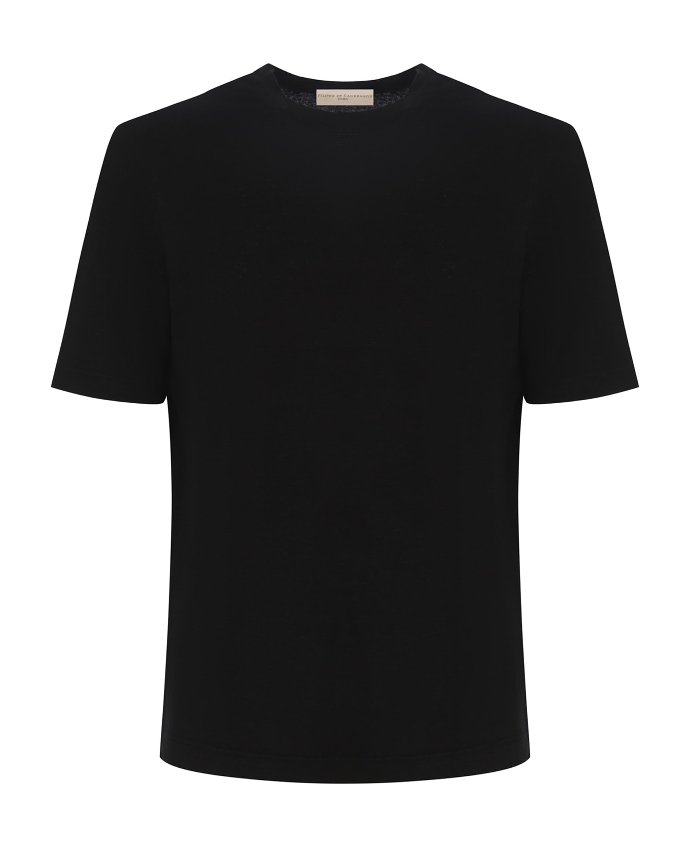 Filippo De Laurentiis T-shirt Filippo De Laurentis Made Of Linen - Nero