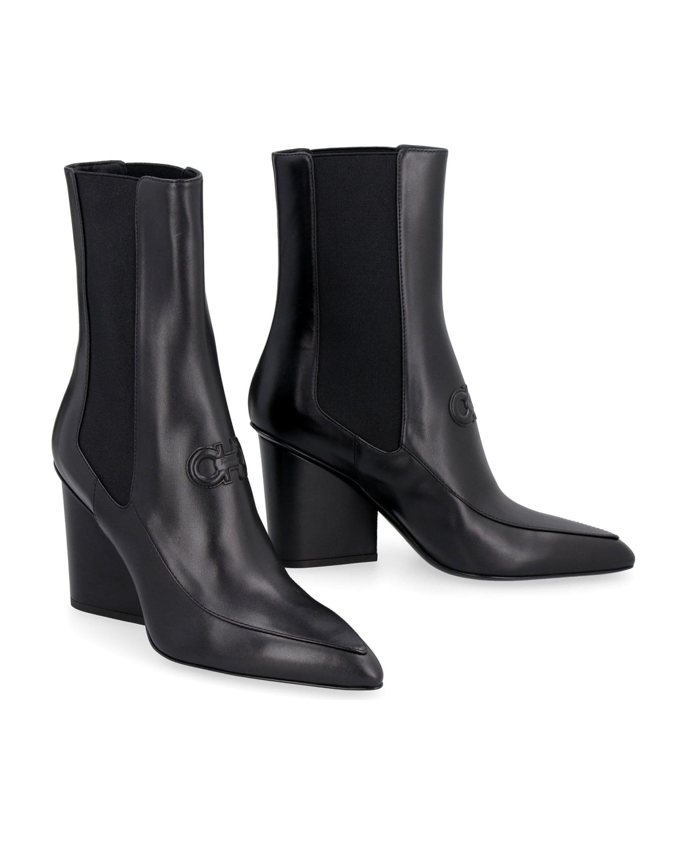 Ferragamo Gancini Ankle Boots - Black ブーツ