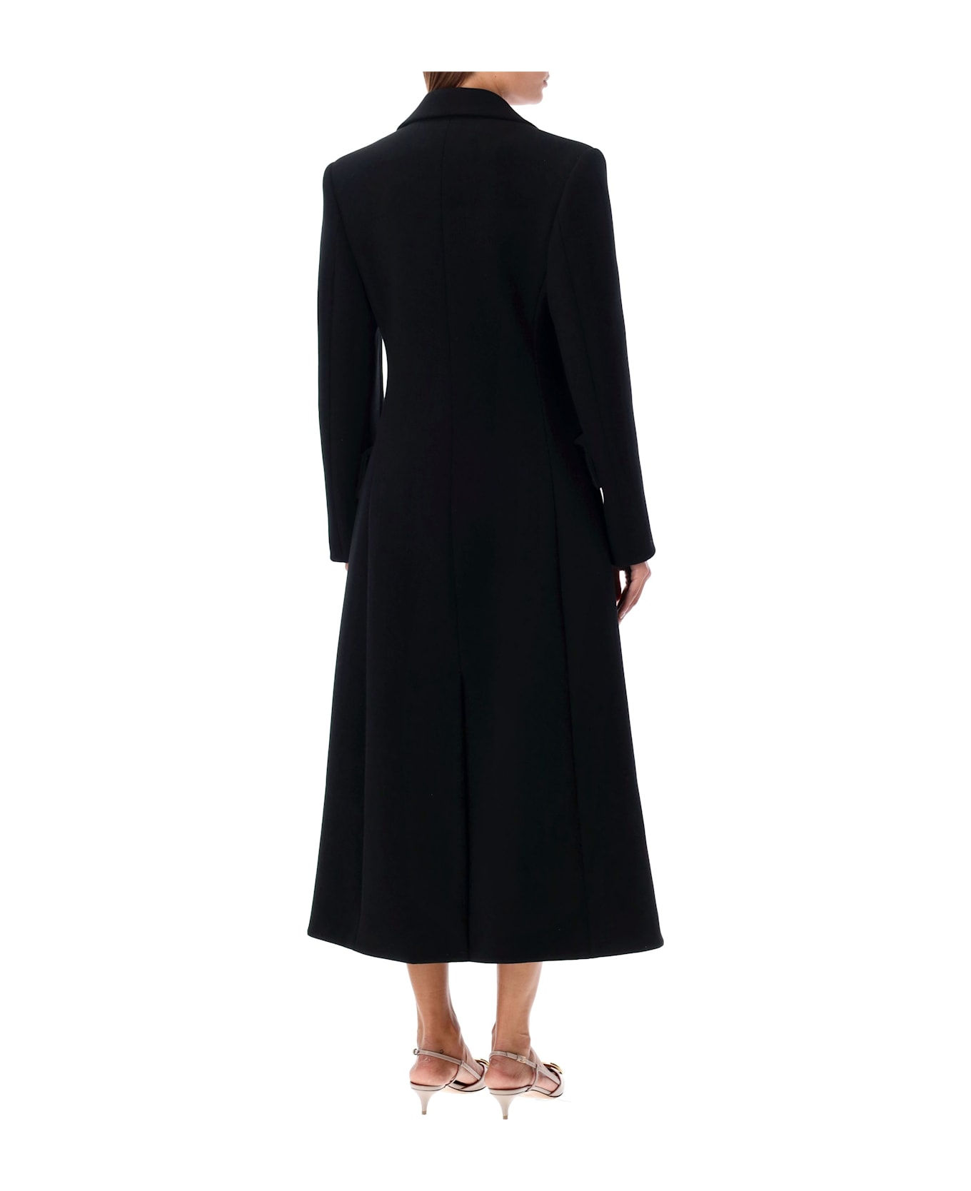 Valentino Garavani Long Wool Coat - NERO