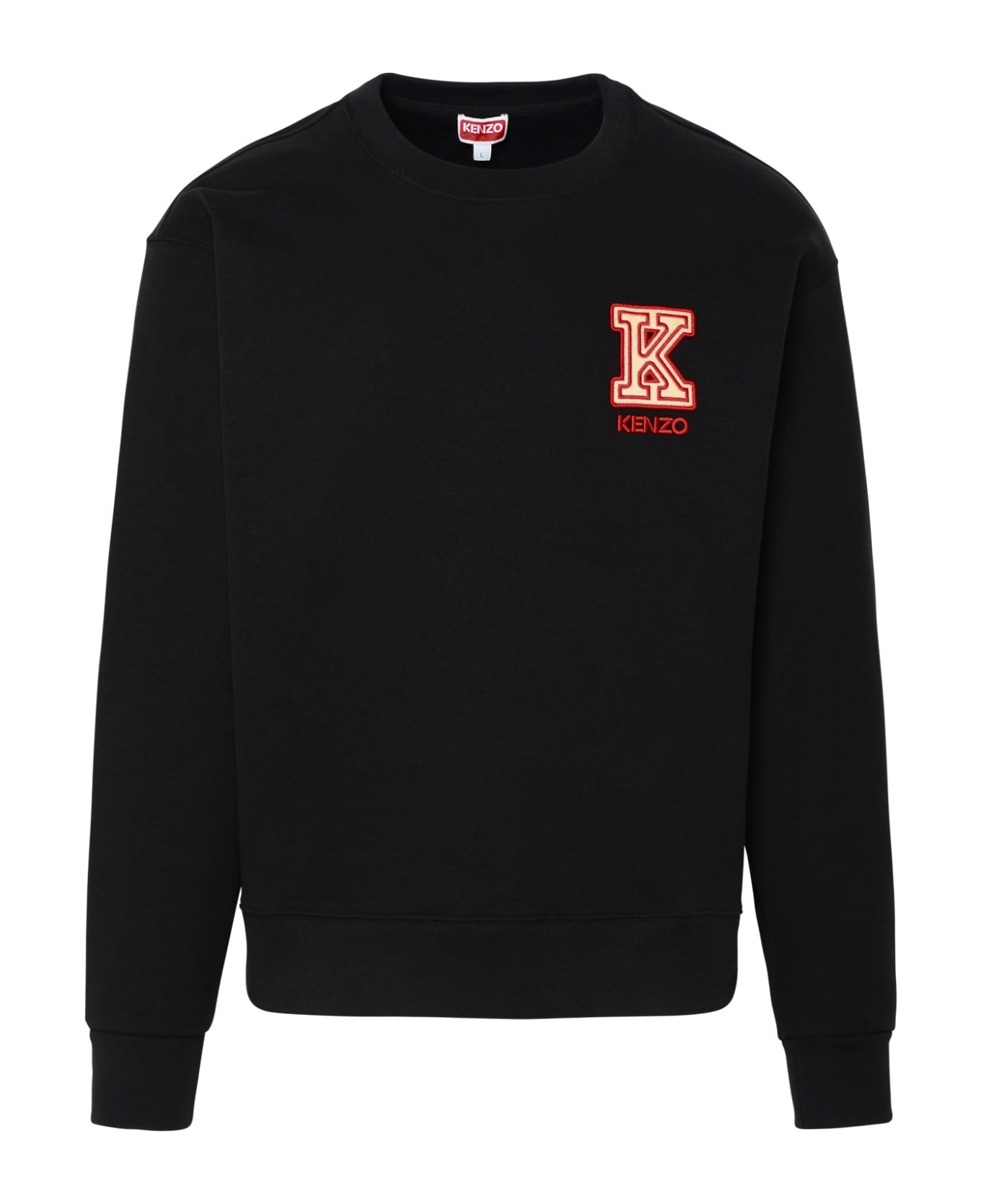 Kenzo Logo Embroidered Crewneck Sweatshirt - Black フリース