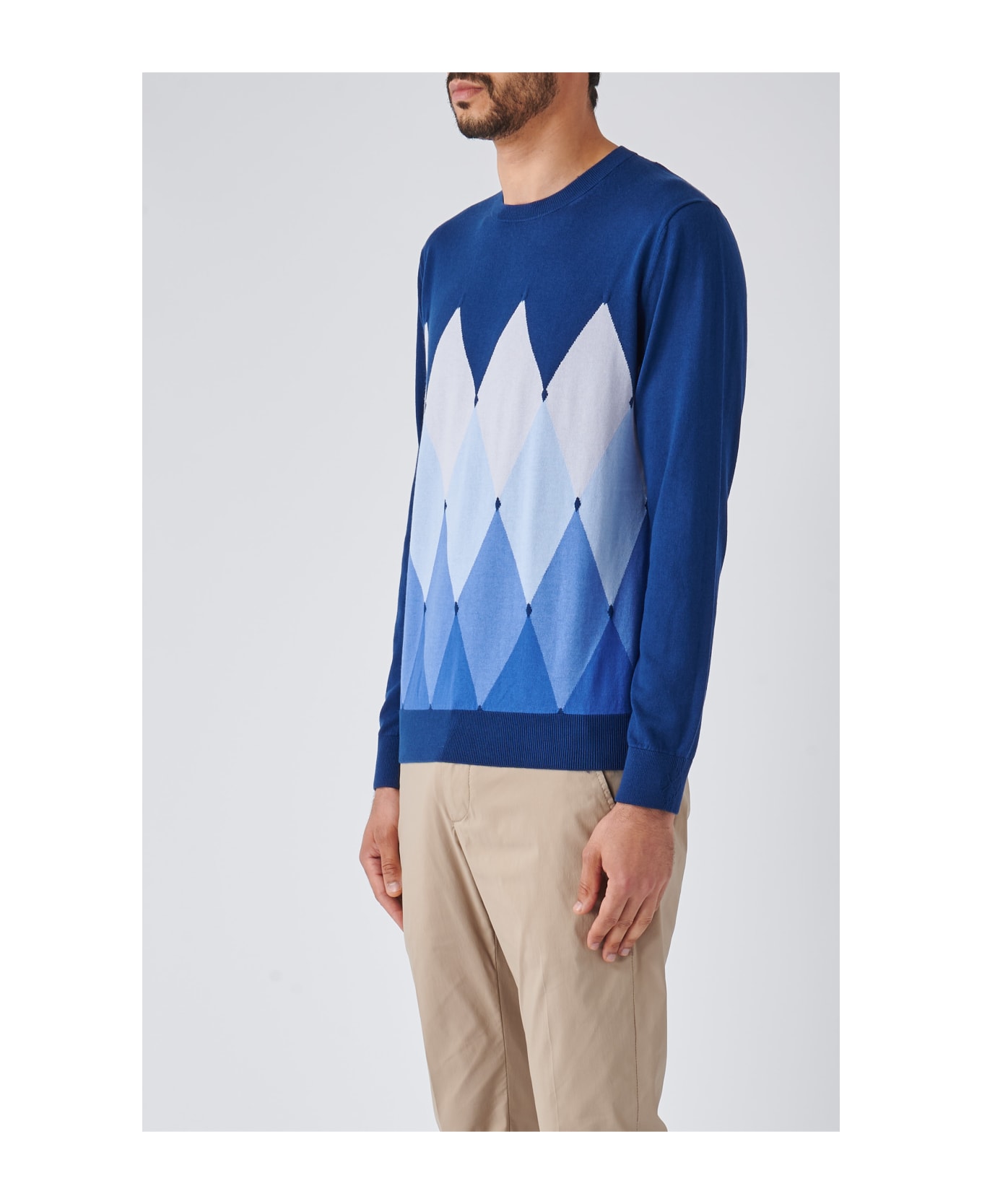 Ballantyne R Neck Pullover Sweater - BLU