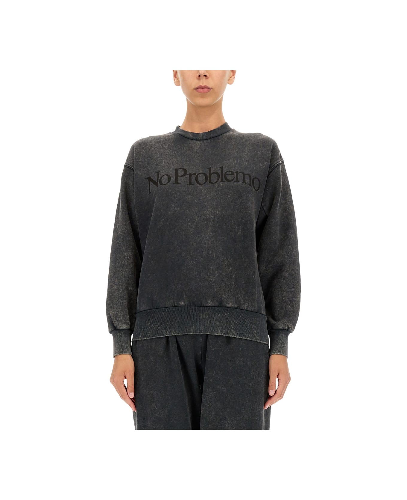 Aries "no Problemo" Print Sweatshirt - BLACK
