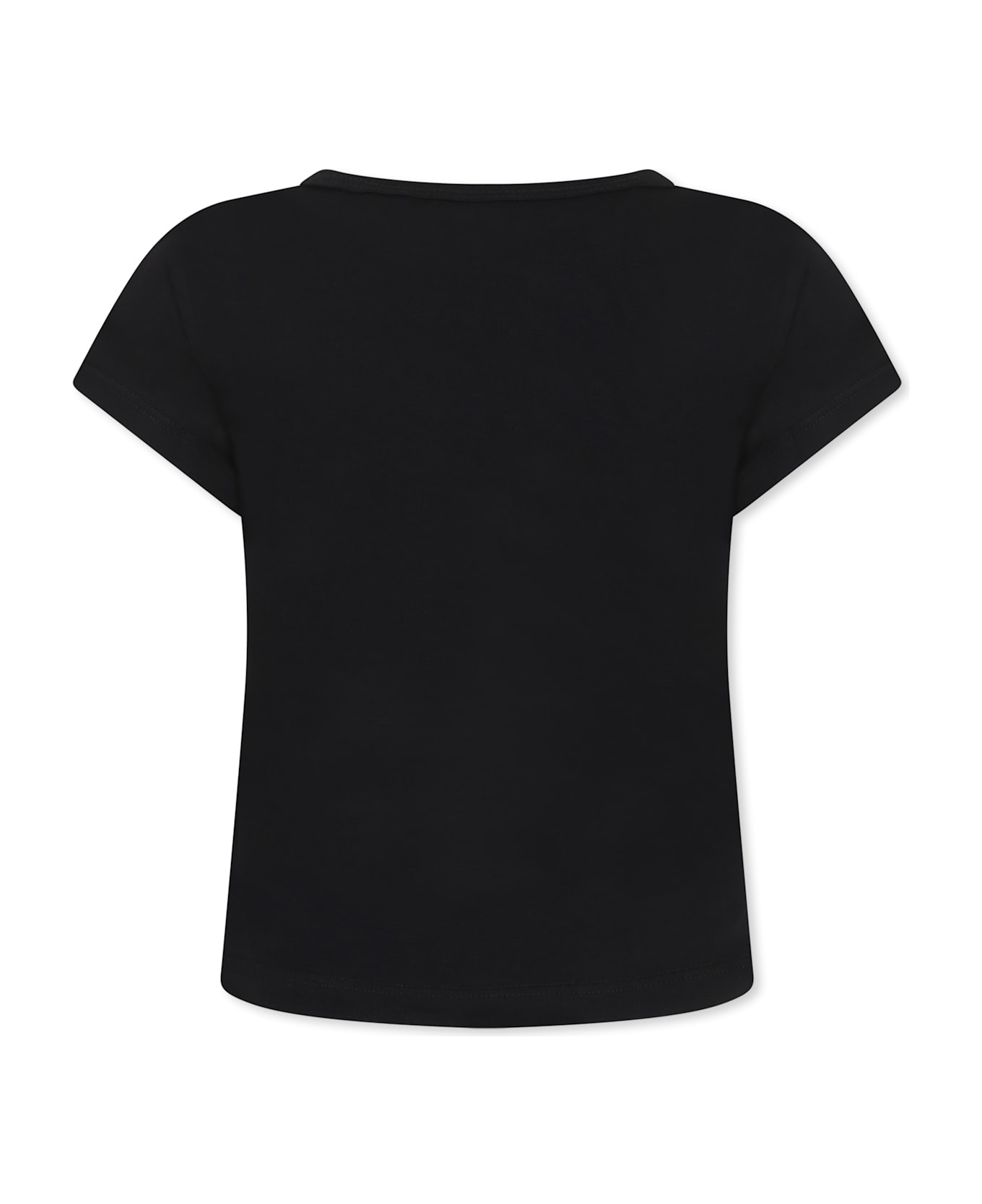 MSGM Black T-shirt For Girl With Logo - Black